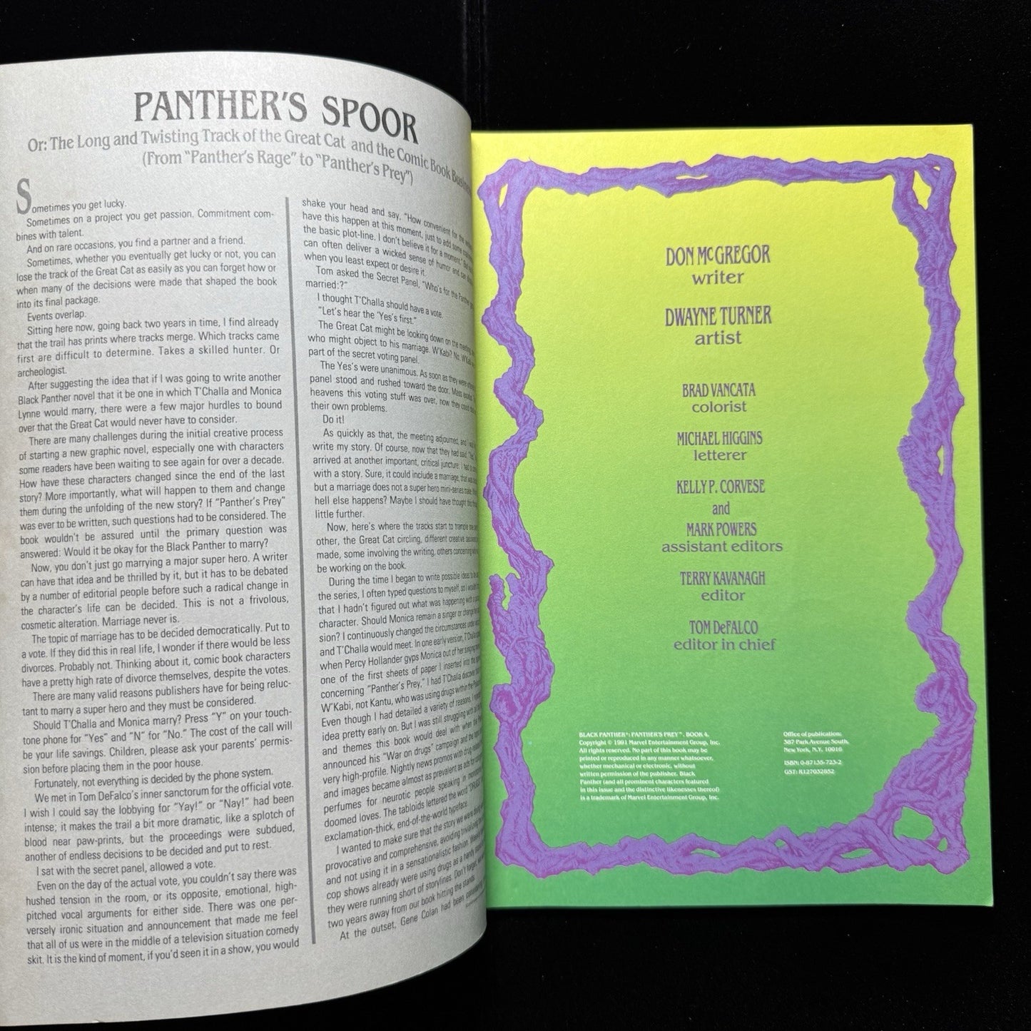 Black Panther Panther's Prey 4 - Copper Age Marvel Comics 1991