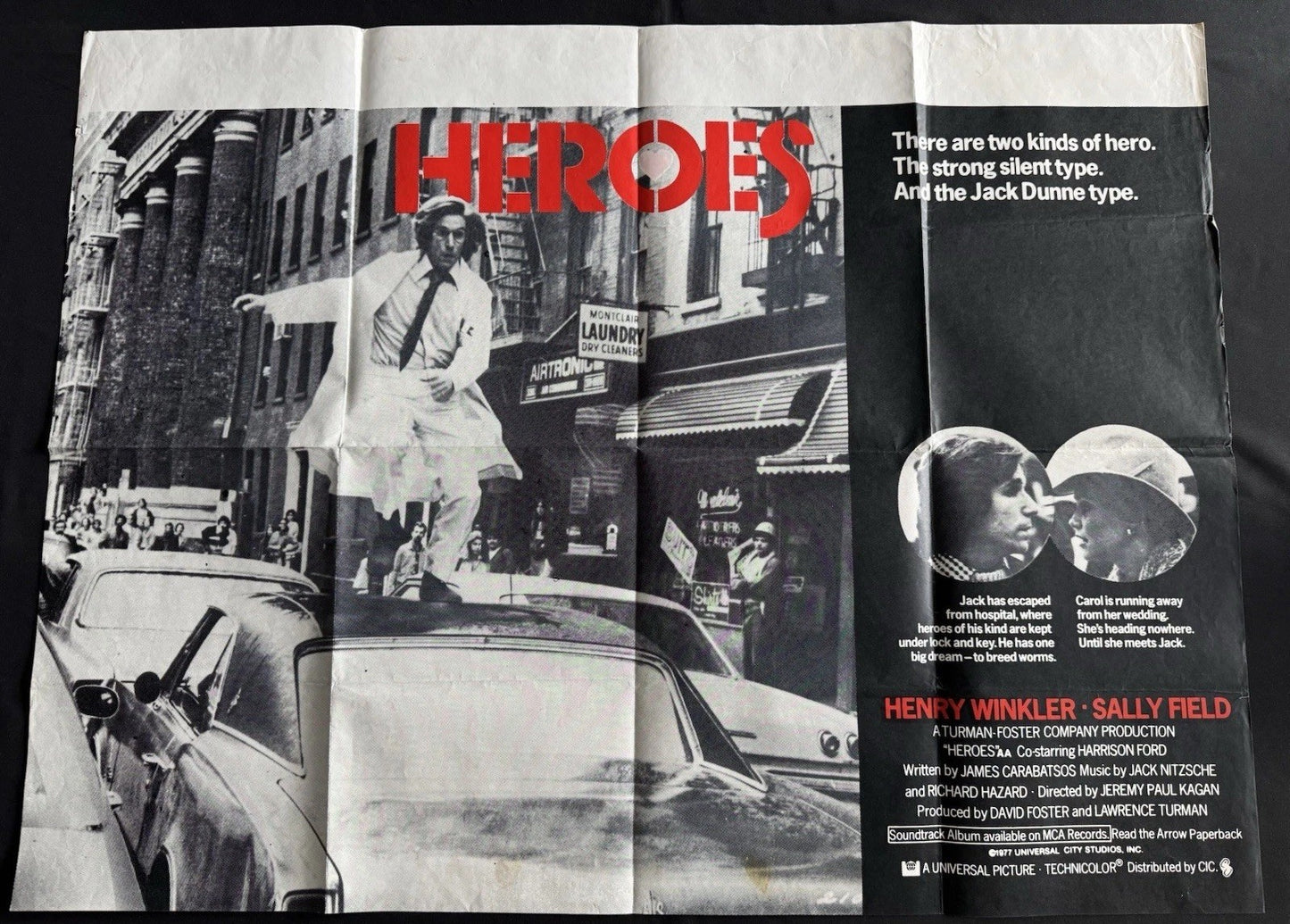 Heroes 1977 Original UK Quad Cinema Poster - Henry Winkler Sally Field