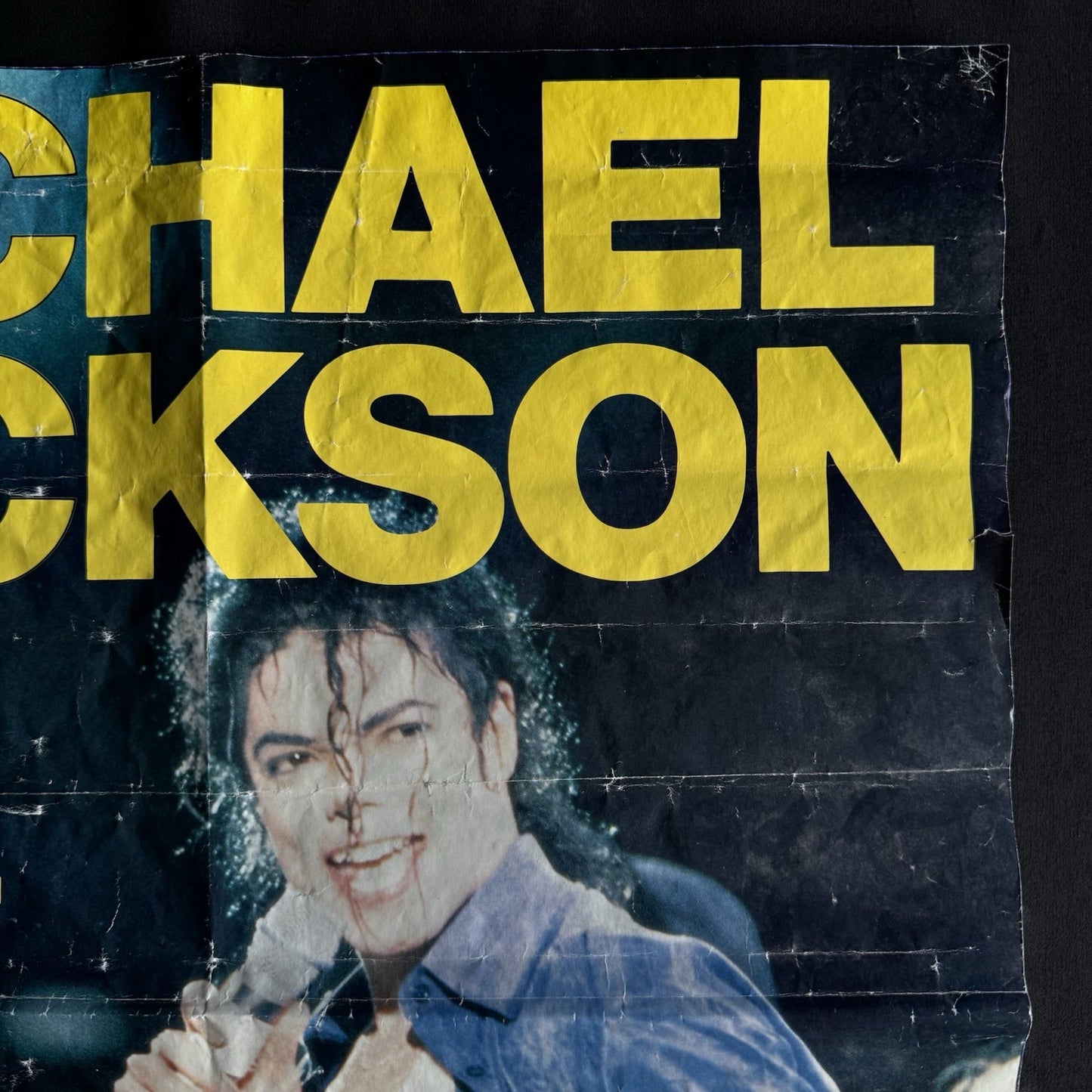 Michael Jackson Original Vintage Poster - Folded - Late 80s + Moonwalker Sticker