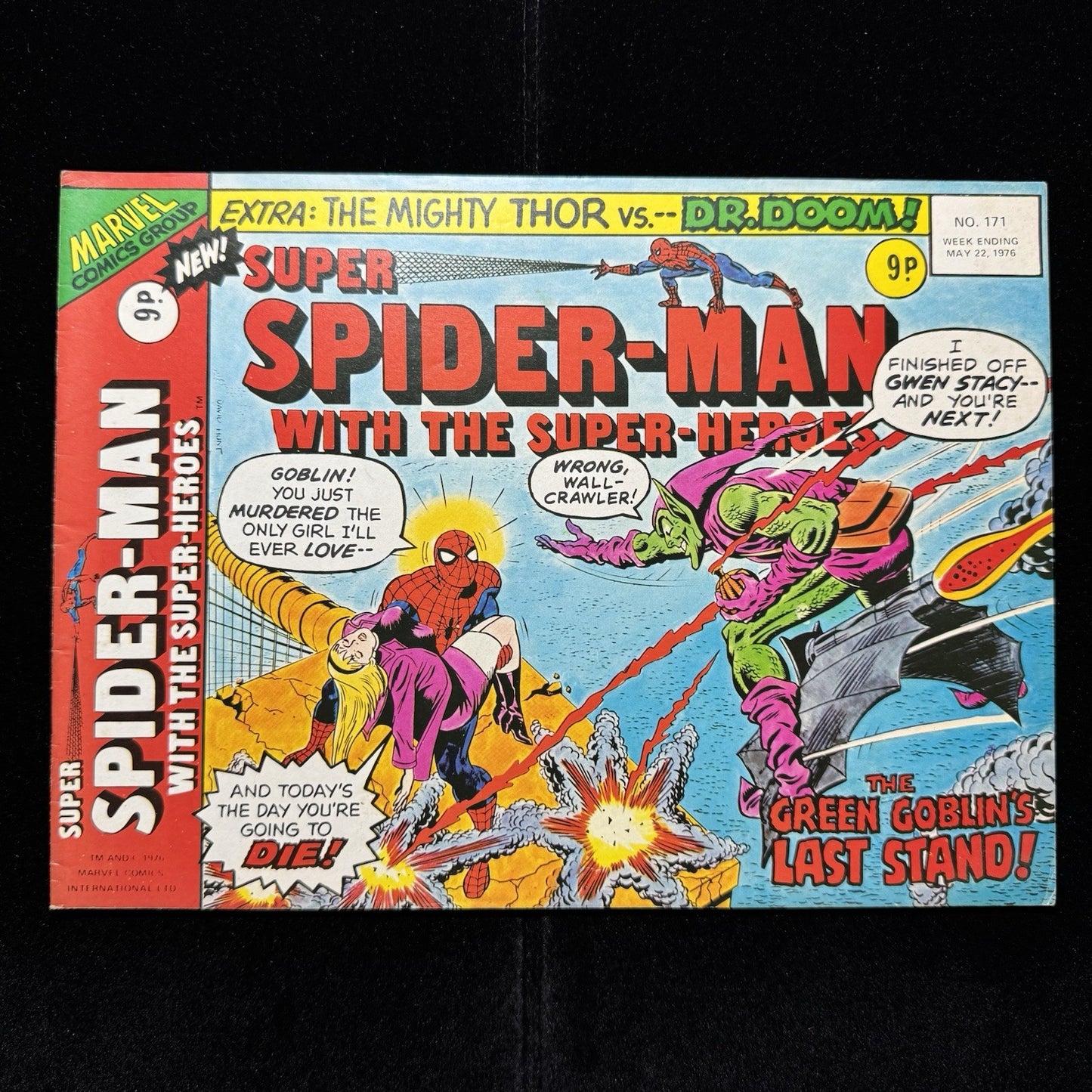 Super Spider-Man With The Super-Heroes 171 - Bronze Age Marvel Uk Comics 1976