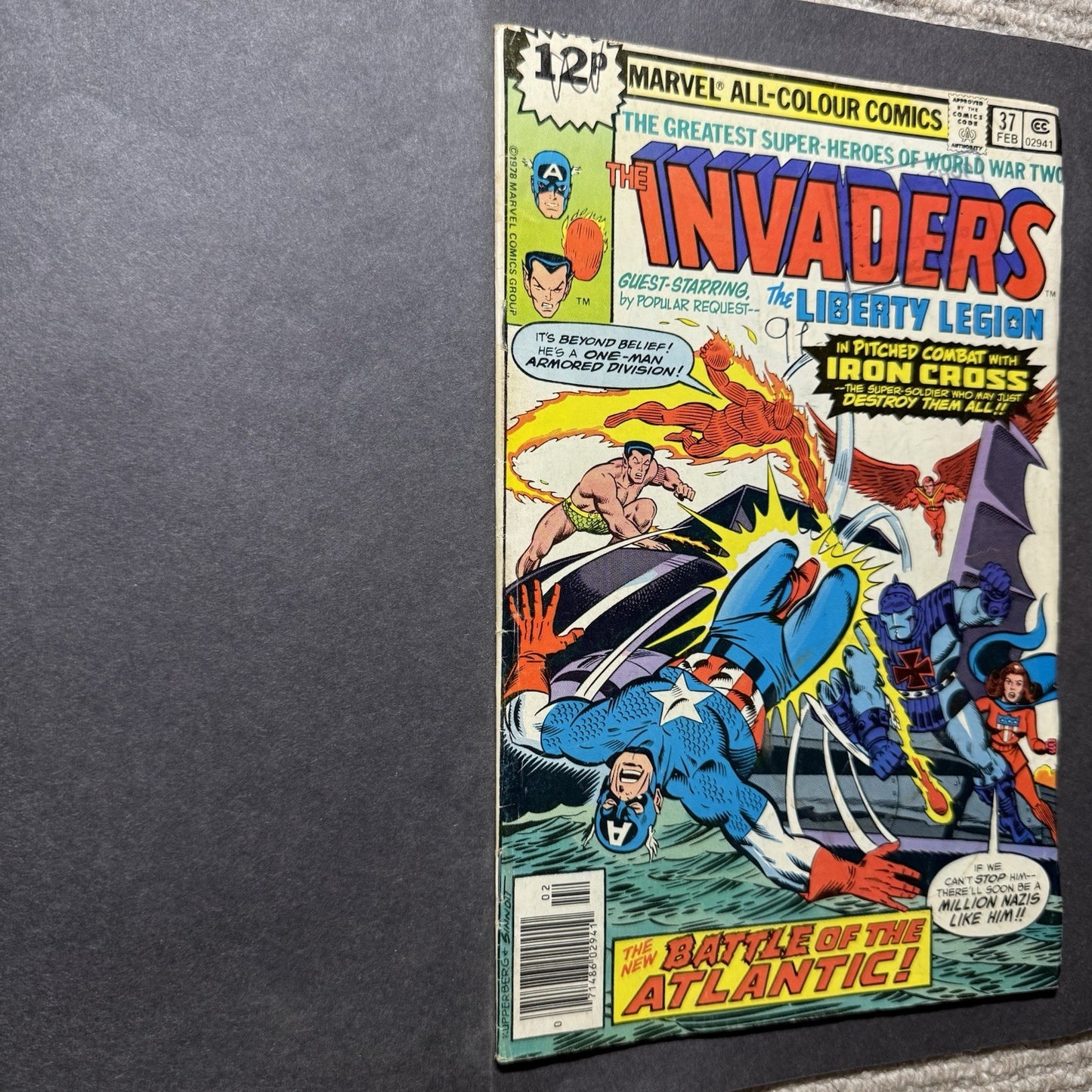 Invaders 37 - 1st Cameo Appearance Of Lady Lotus - Bronze Age Marvel Comics 1979