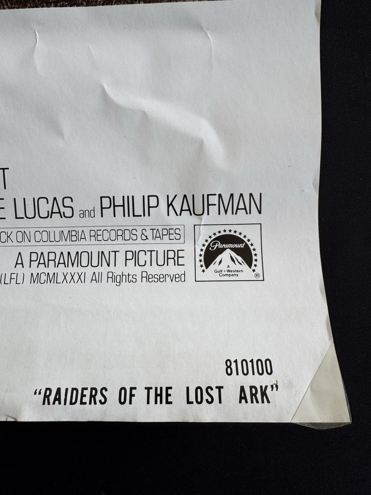 Raiders Of The Lost Ark 1981 Original US One Sheet Movie Poster Indiana Jones