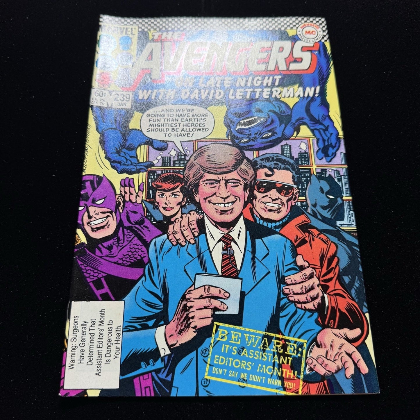 Avengers 239 - Appearance By David Letterman -   Copper Age Marvel Comics 1984