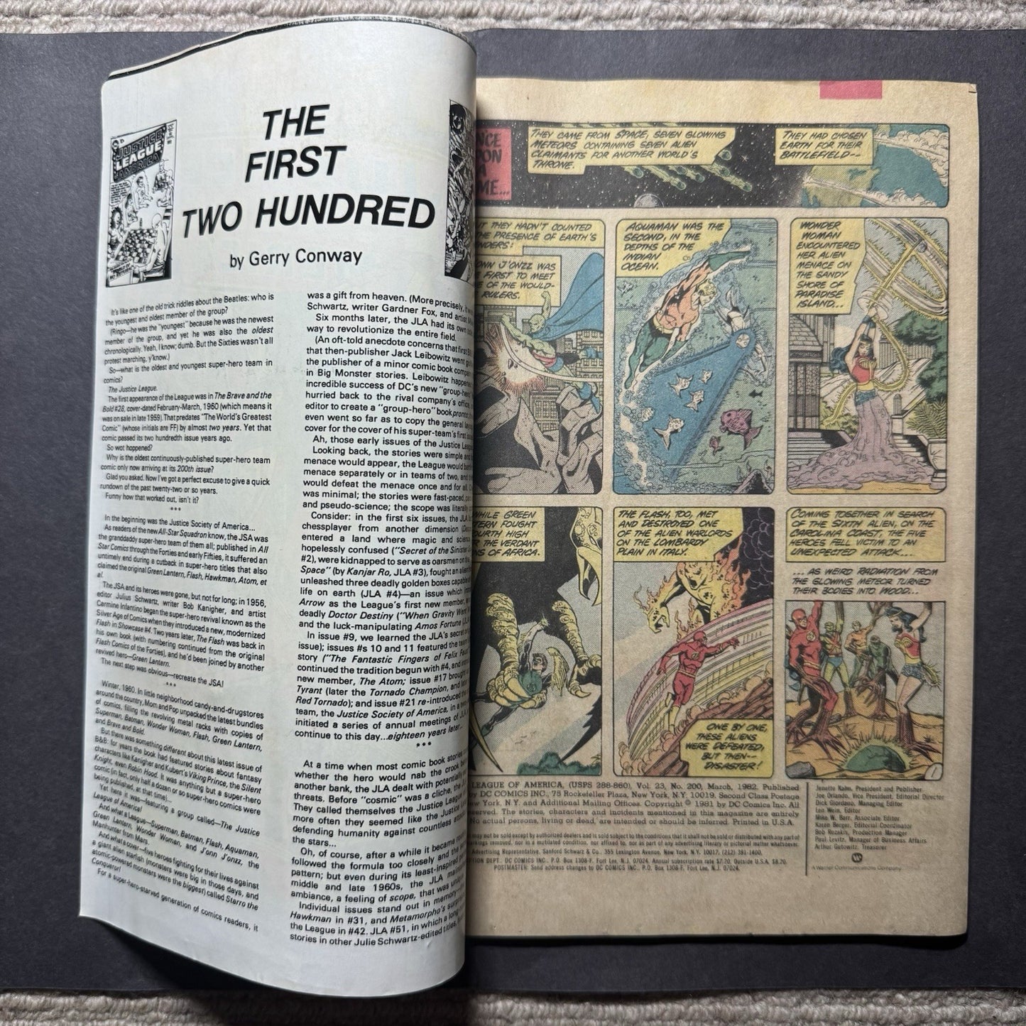 Justice League 200 - Origin Of JLA Retold - Bronze Age Dc Comics 1982