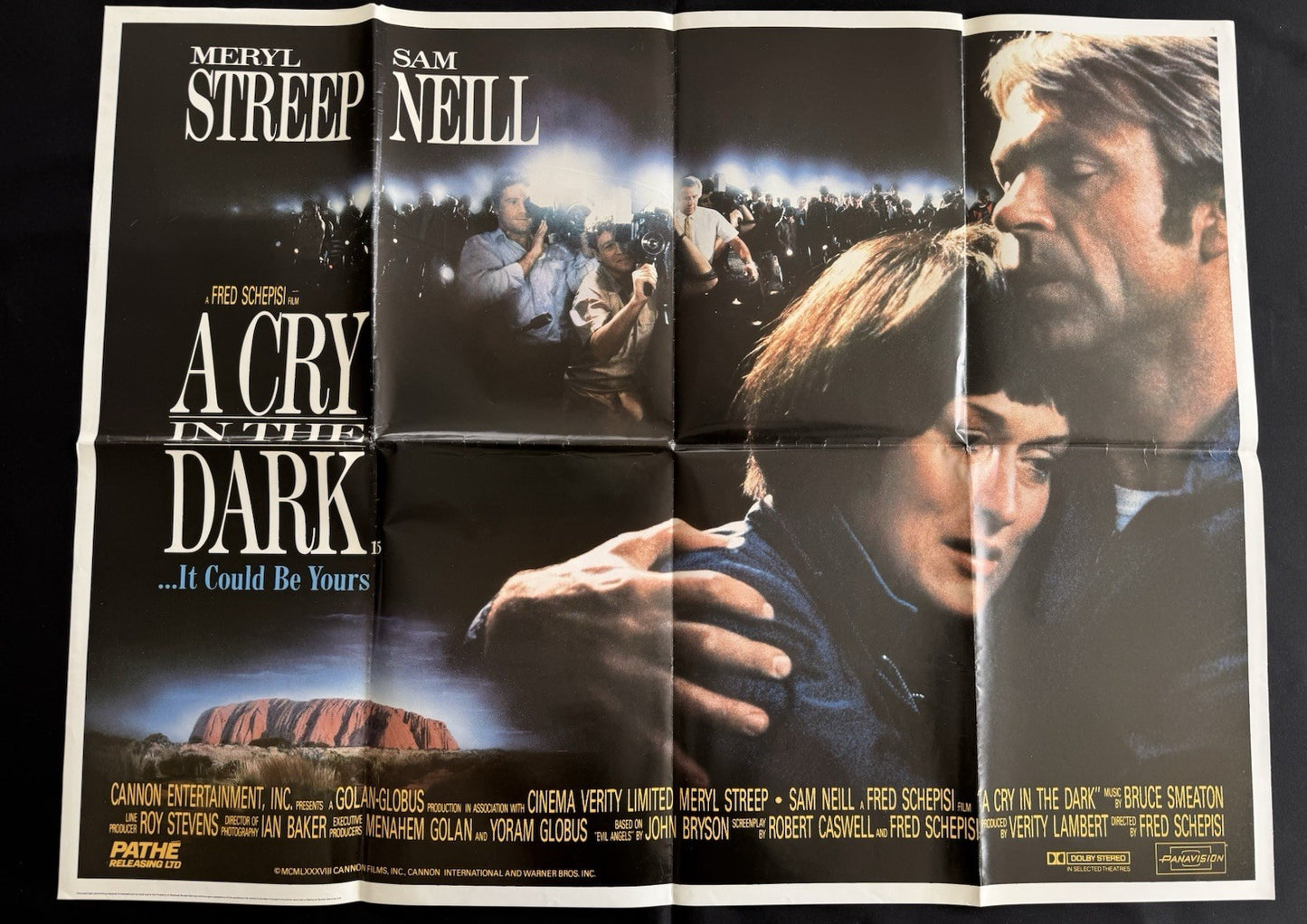 A Cry In The Dark 1988 - Original UK Quad Cinema Poster - Meryl Streep - Folded