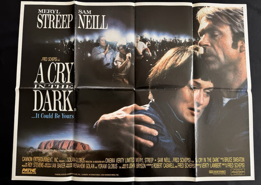 A Cry In The Dark 1988 - Original UK Quad Cinema Poster - Meryl Streep - Folded