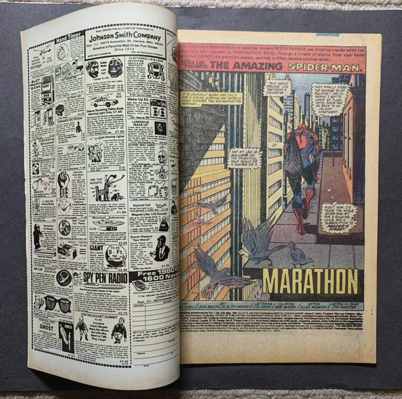 Amazing Spider-Man 216 - 2nd Appearance Of Madame Web - Bronze Age Marvel 1981