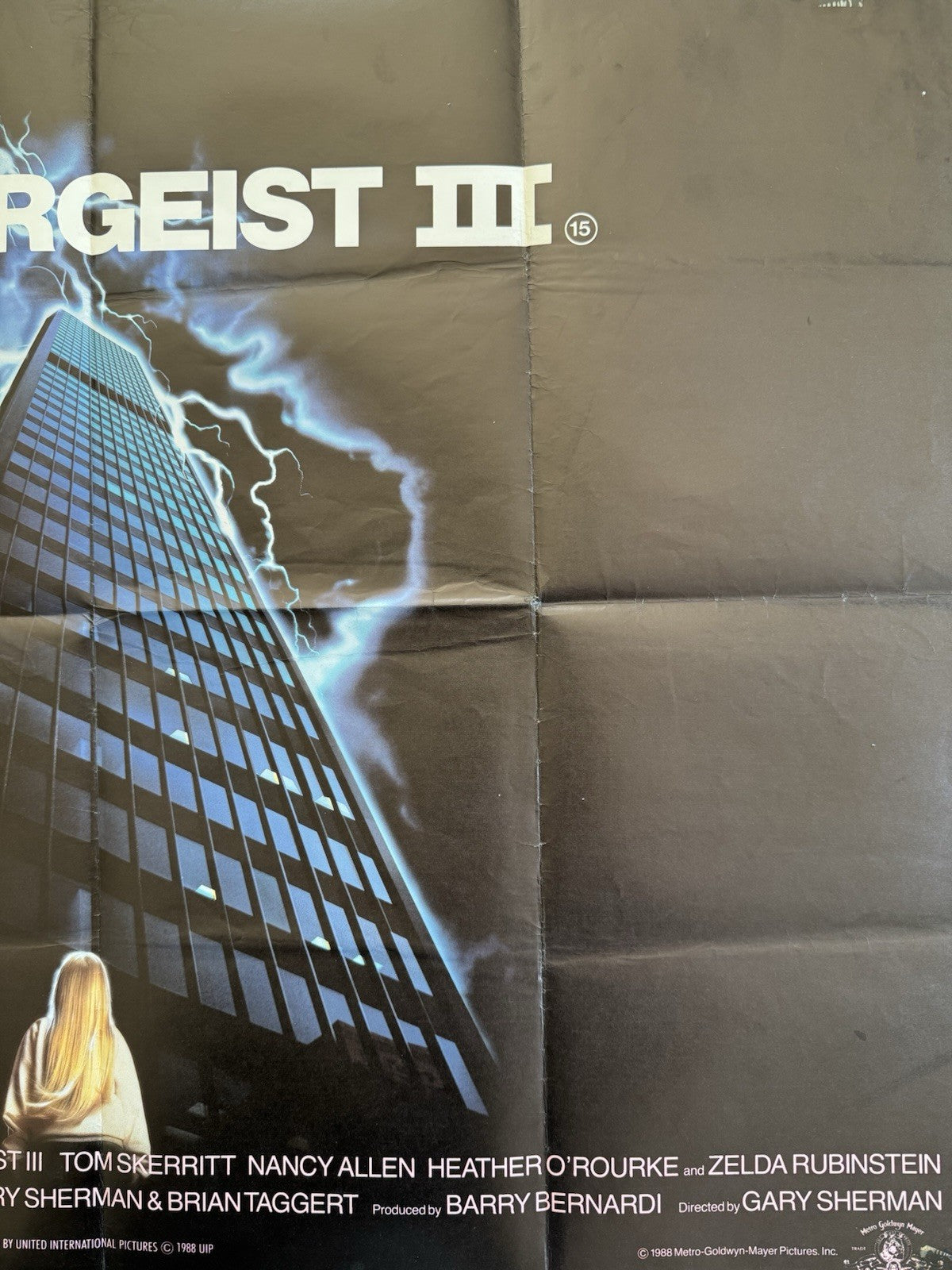Poltergeist III 1988 - Original UK Quad Poster - Horror Classic - Folded