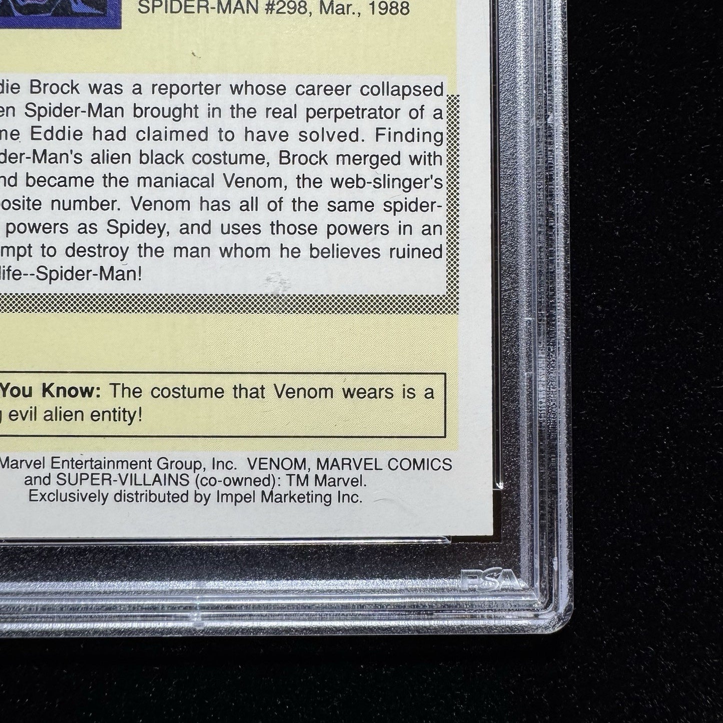 Venom #73 PSA 10 1990 Marvel Universe Impel Trading Card GEM MINT