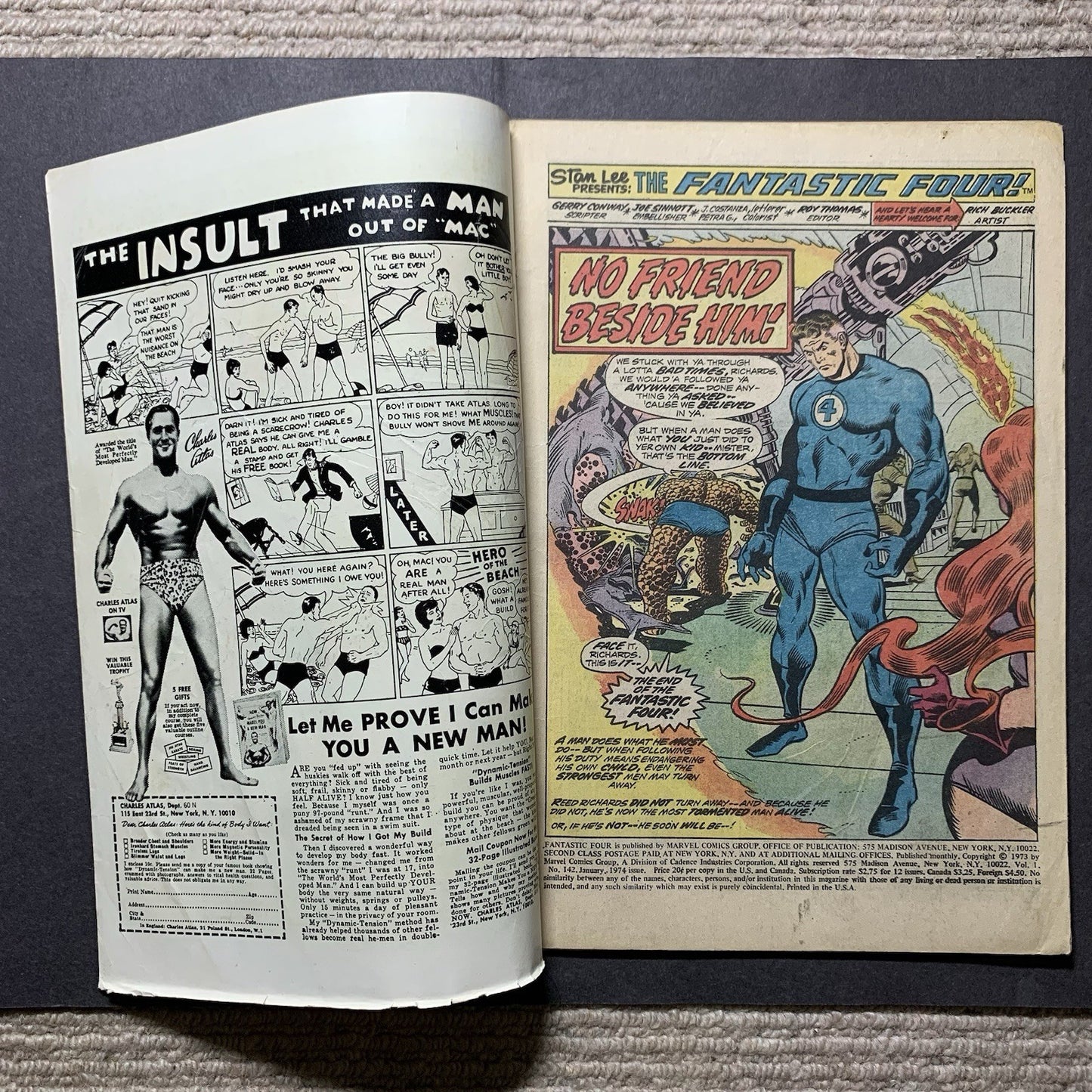 Fantastic Four 142/ Bronze Age Marvel Comics 1974/ Restored Staple