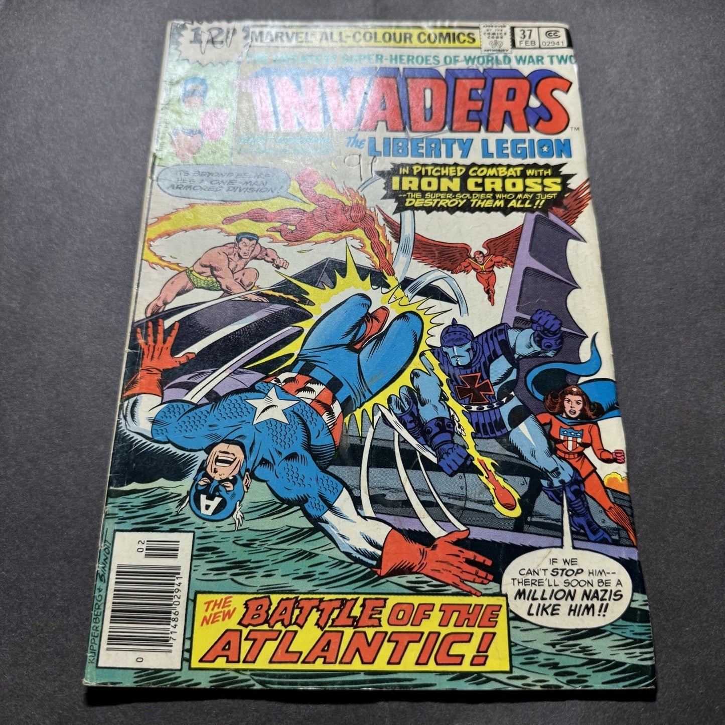 Invaders 37 - 1st Cameo Appearance Of Lady Lotus - Bronze Age Marvel Comics 1979