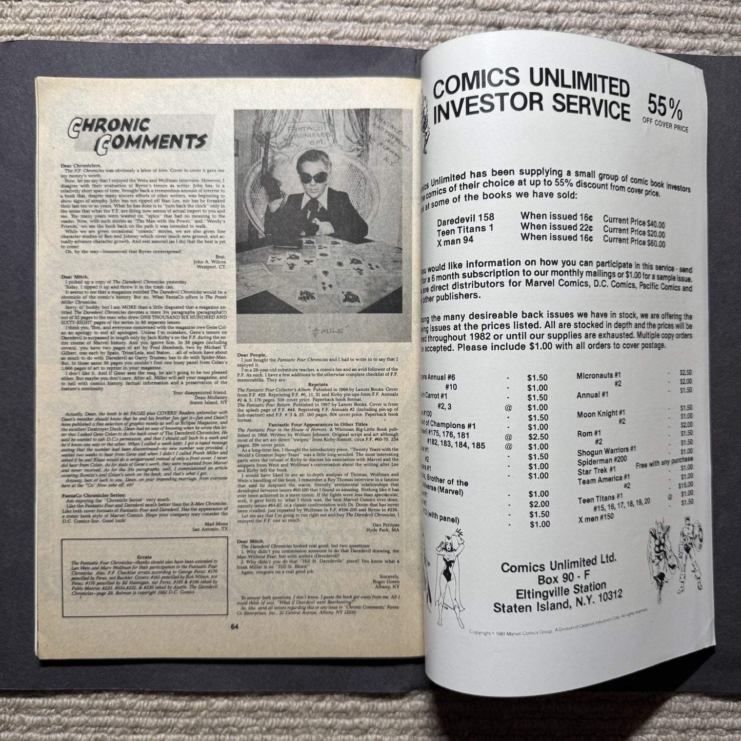 FantaCo’s Chronicles Series 4 - Bronze Age FantaCo Comics 1982