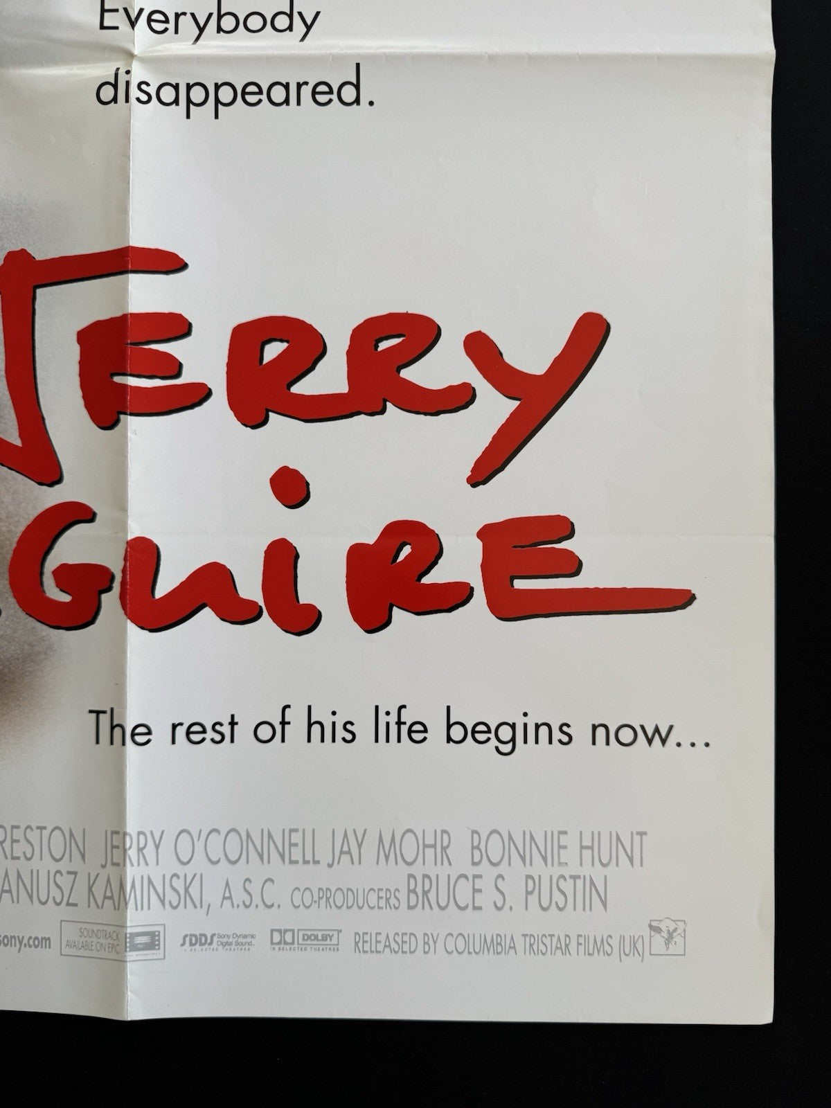 Jerry Maguire 1996 Original UK Quad Cinema Poster - Tom Cruise - Double Sided