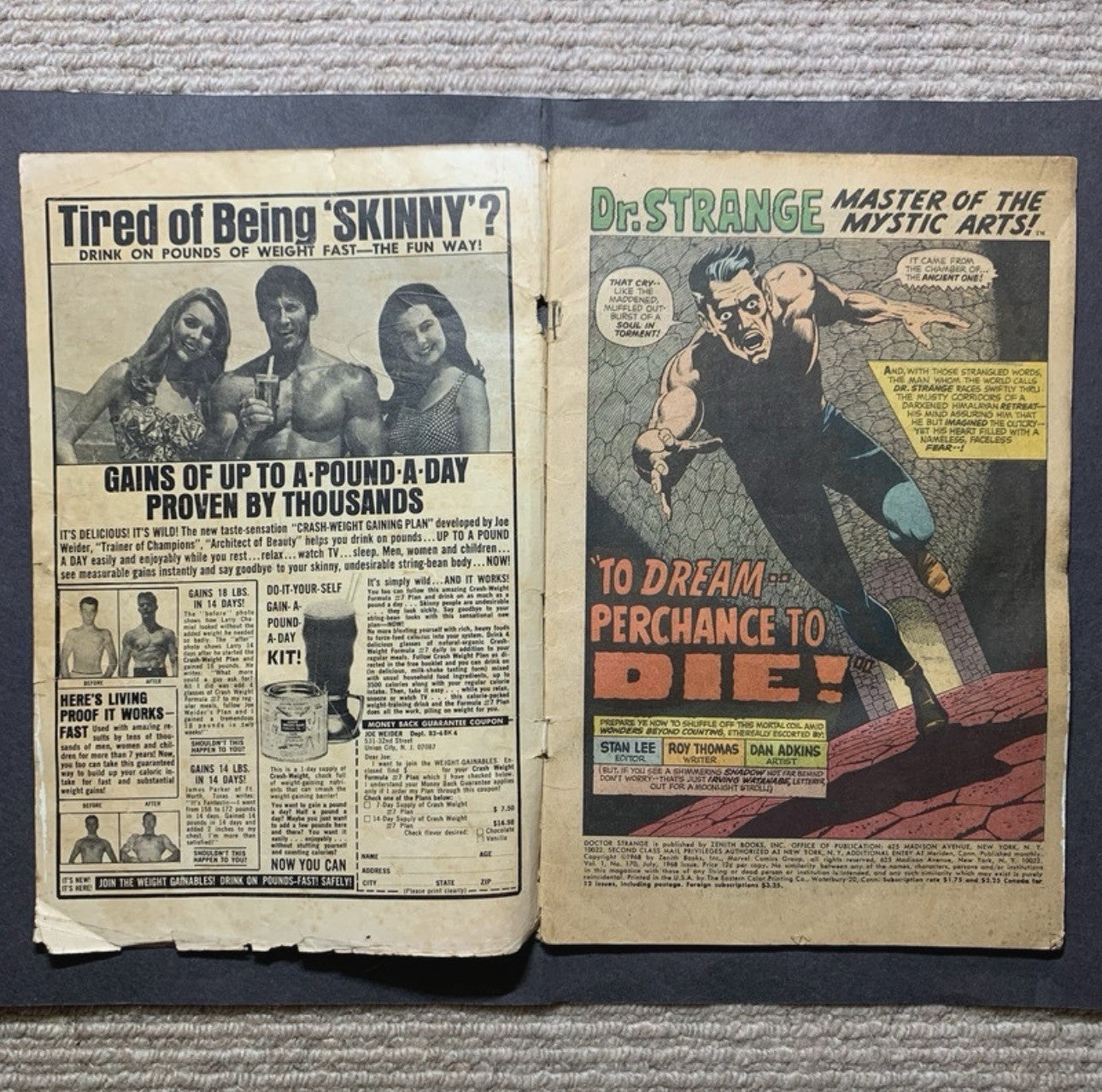 Doctor Strange 170/ 1st Cover App Of Nightmare - Silver Age Marvel Comics 1968