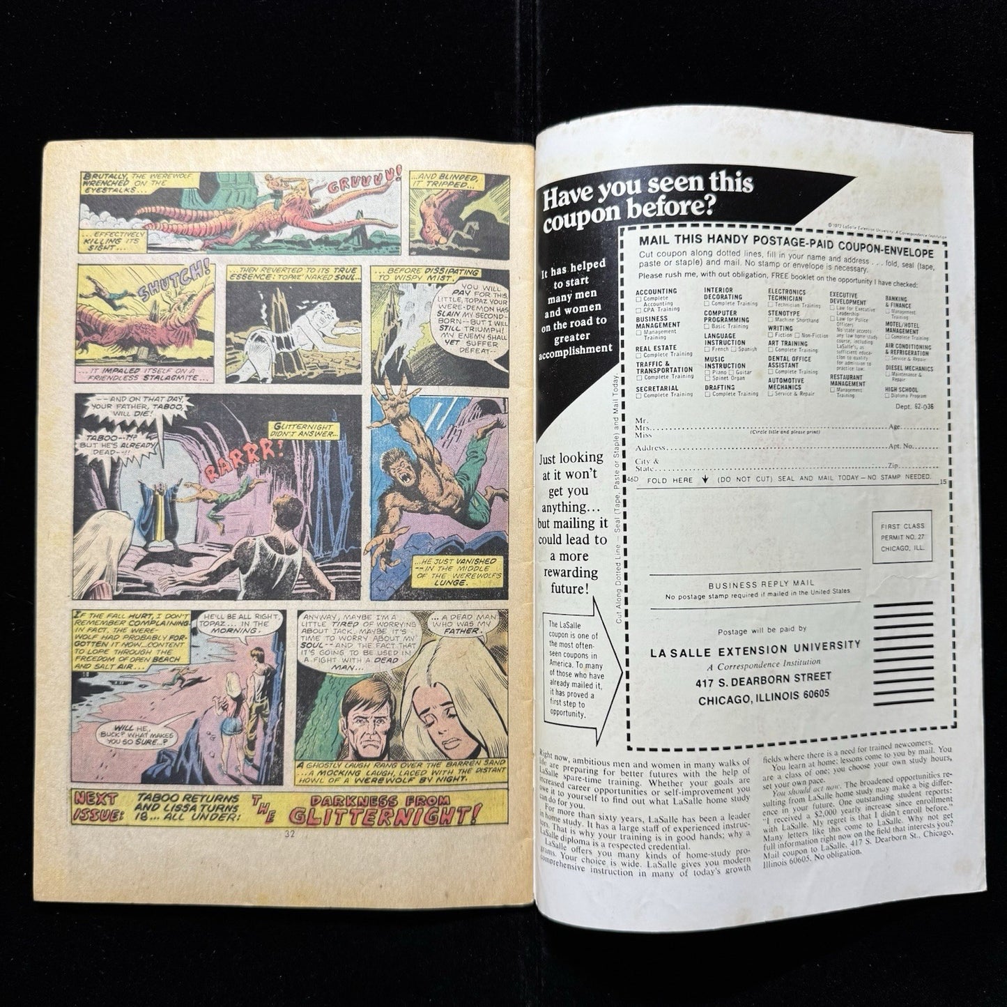 Werewolf By Night 27 - 1st App Dr Glitternight - Bronze Age Marvel Comics 1975