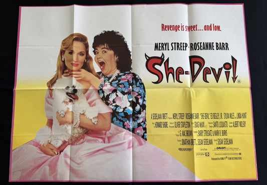 She-Devil 1989 - Original UK Quad Movie Poster - Meryl Streep - Folded