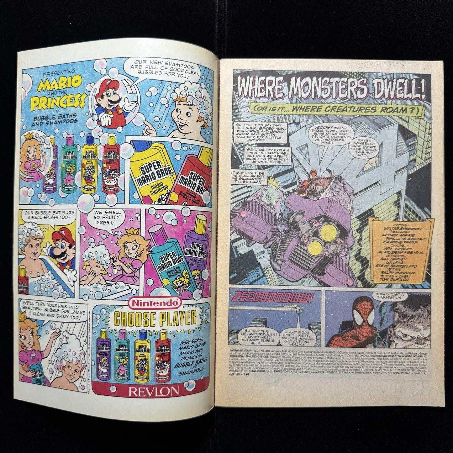 Fantastic Four 348 - 2nd Print Gold Cover - Copper Age Marvel Comics 1991