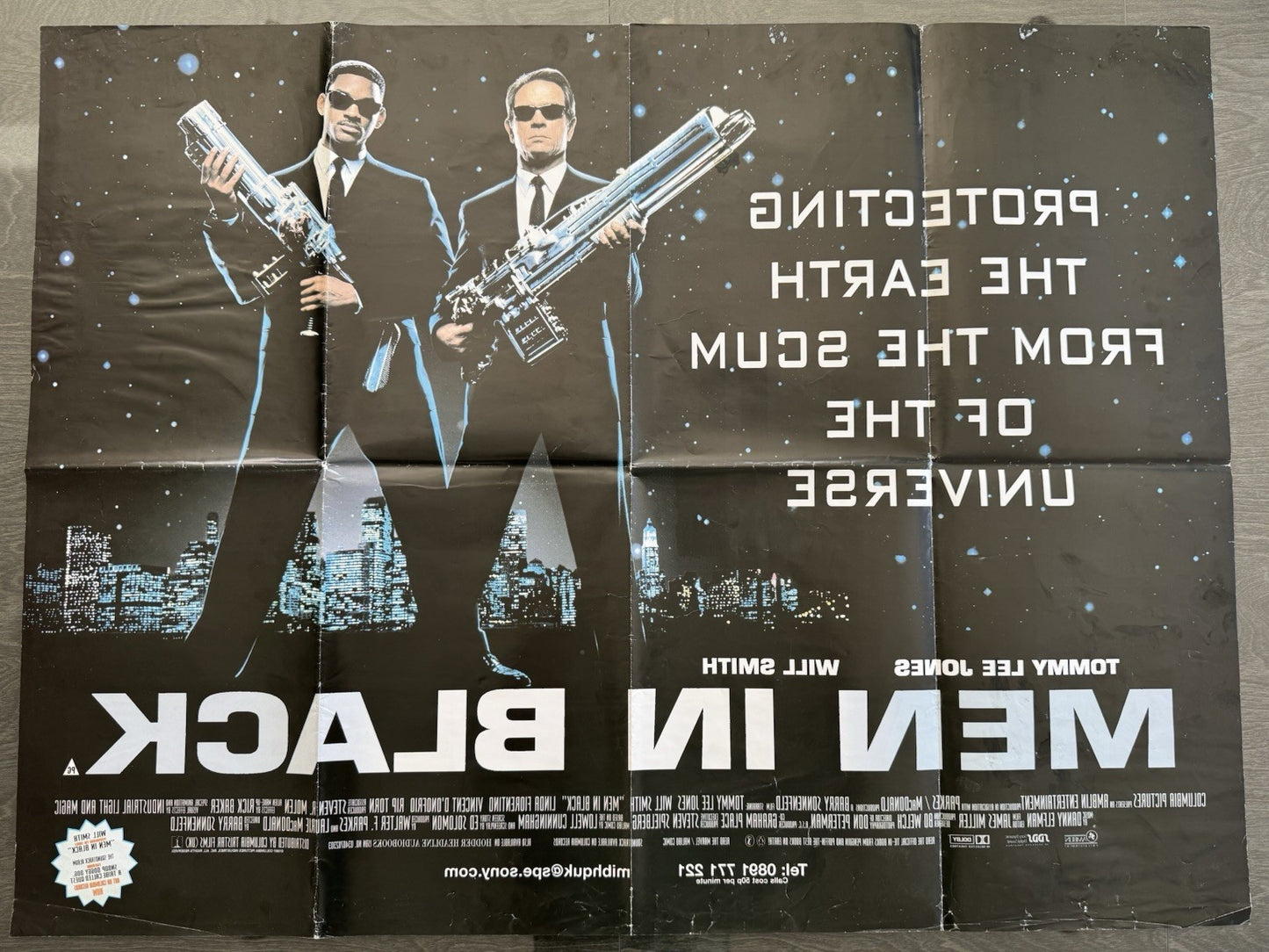 Men in Black 1997 - Original UK Quad Poster – Folded – Vintage Double Sided