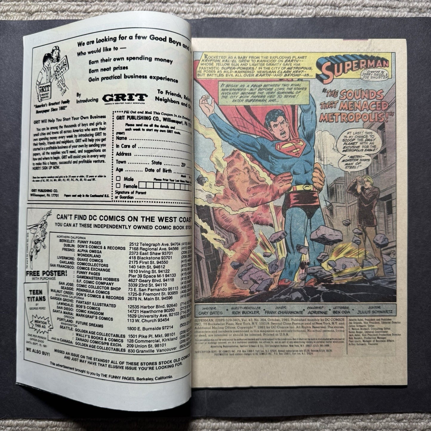 Superman 364 - Bronze Age Dc Comics 1981