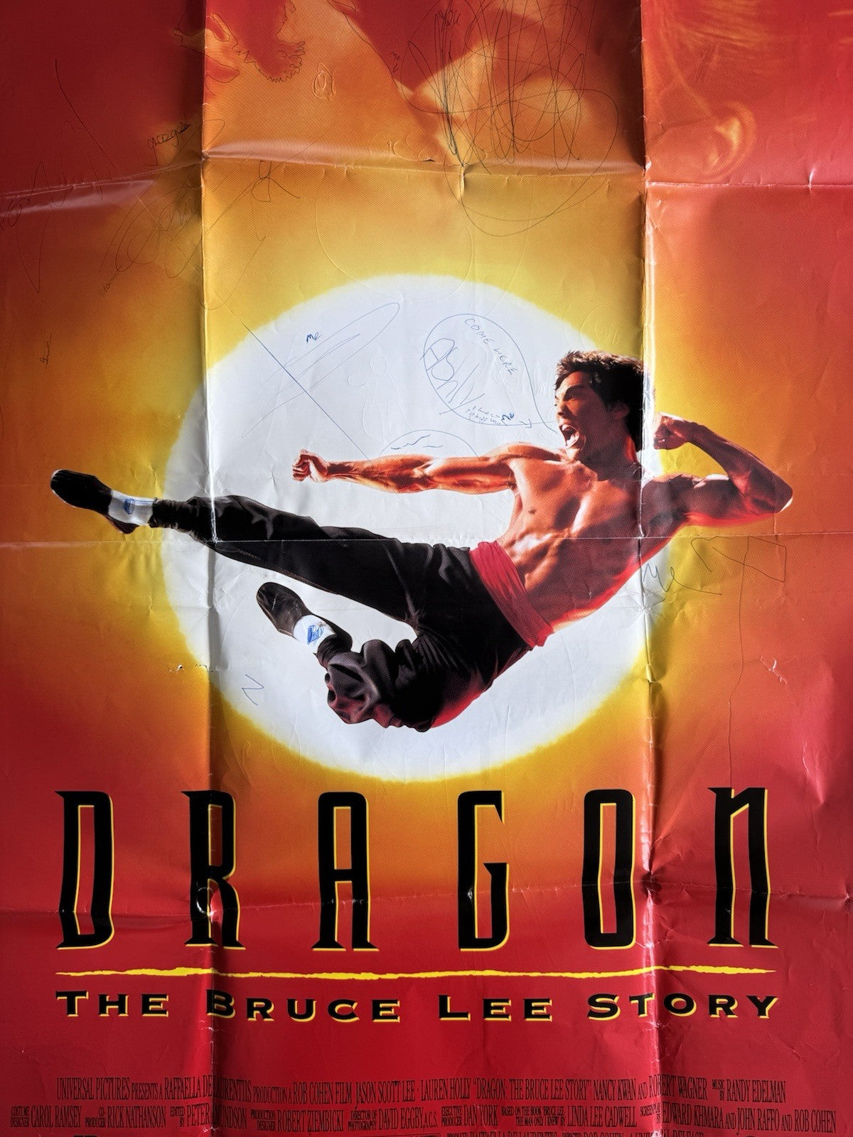 Dragon The Bruce Lee Story 1993 - Original US One Sheet Poster - Folded