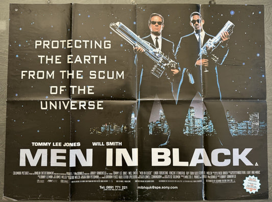 Men in Black 1997 - Original UK Quad Poster – Folded – Vintage Double Sided