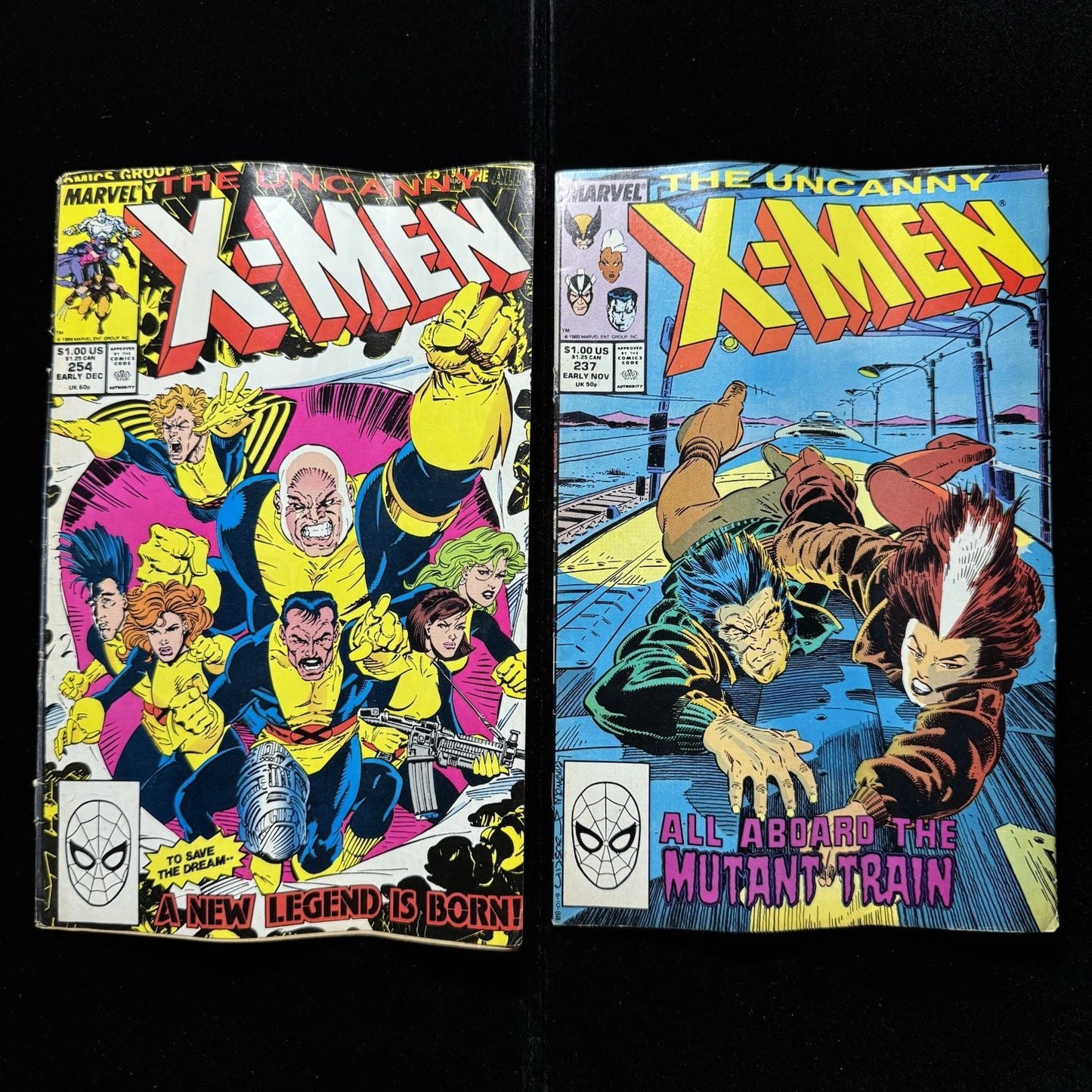 Uncanny X-Men 254 And 237 - Comic Bundle - Copper Age Marvel Comics 1988/89