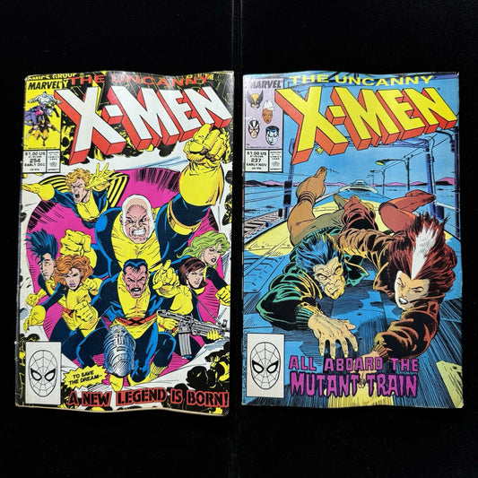 Uncanny X-Men 254 And 237 - Comic Bundle - Copper Age Marvel Comics 1988/89