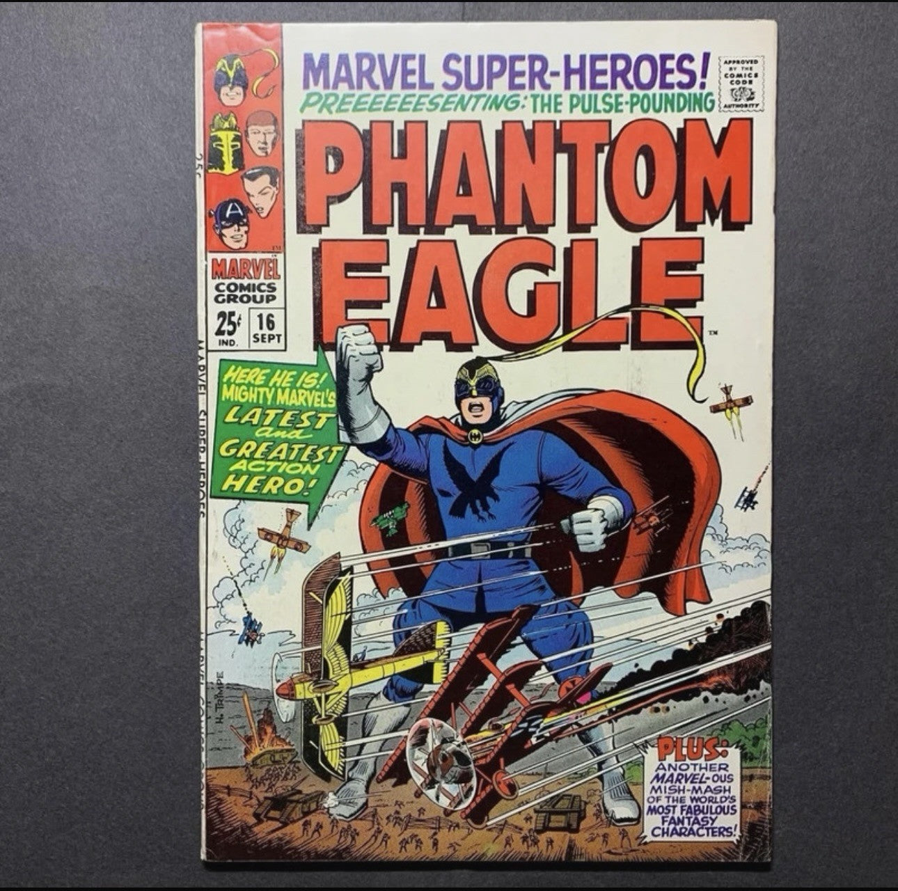 Marvel Super-Heroes 16 - 1st Silver Age Phantom Eagle - Silver Age Marvel 1968