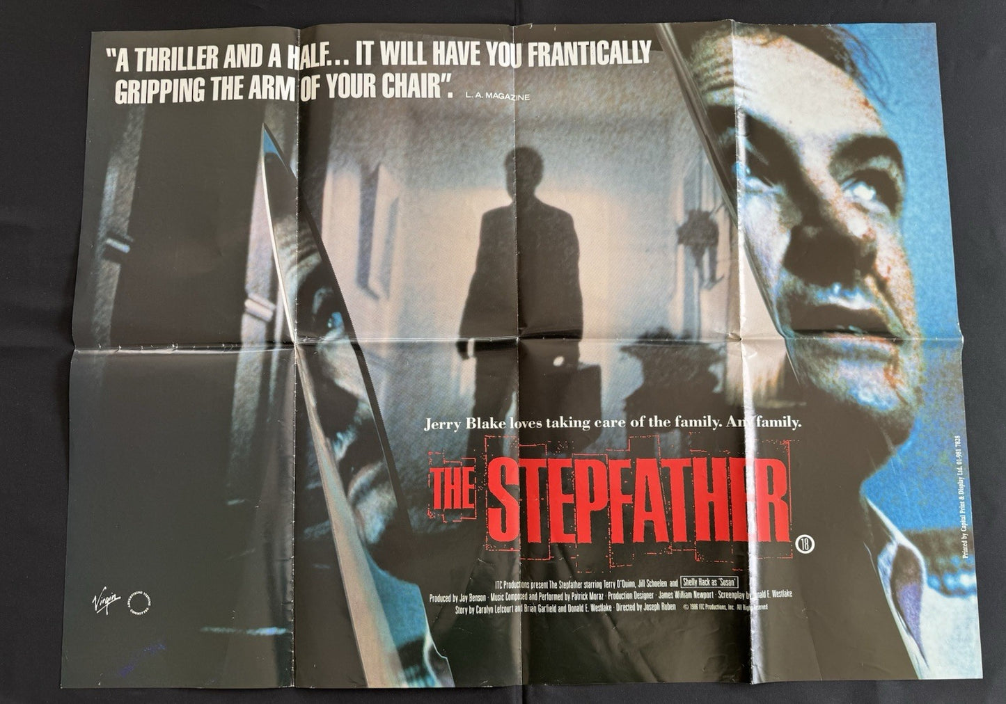 The Stepfather 1987 - Original UK Quad Poster - Classic Horror Movie - Folded