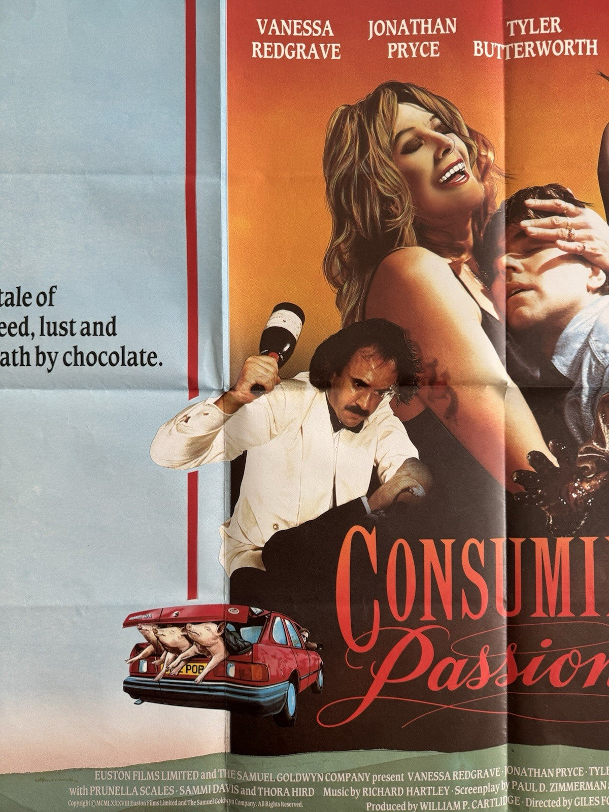 Consuming Passions 1988 Original UK Quad Movie Poster - Jonathan Pryce - Folded
