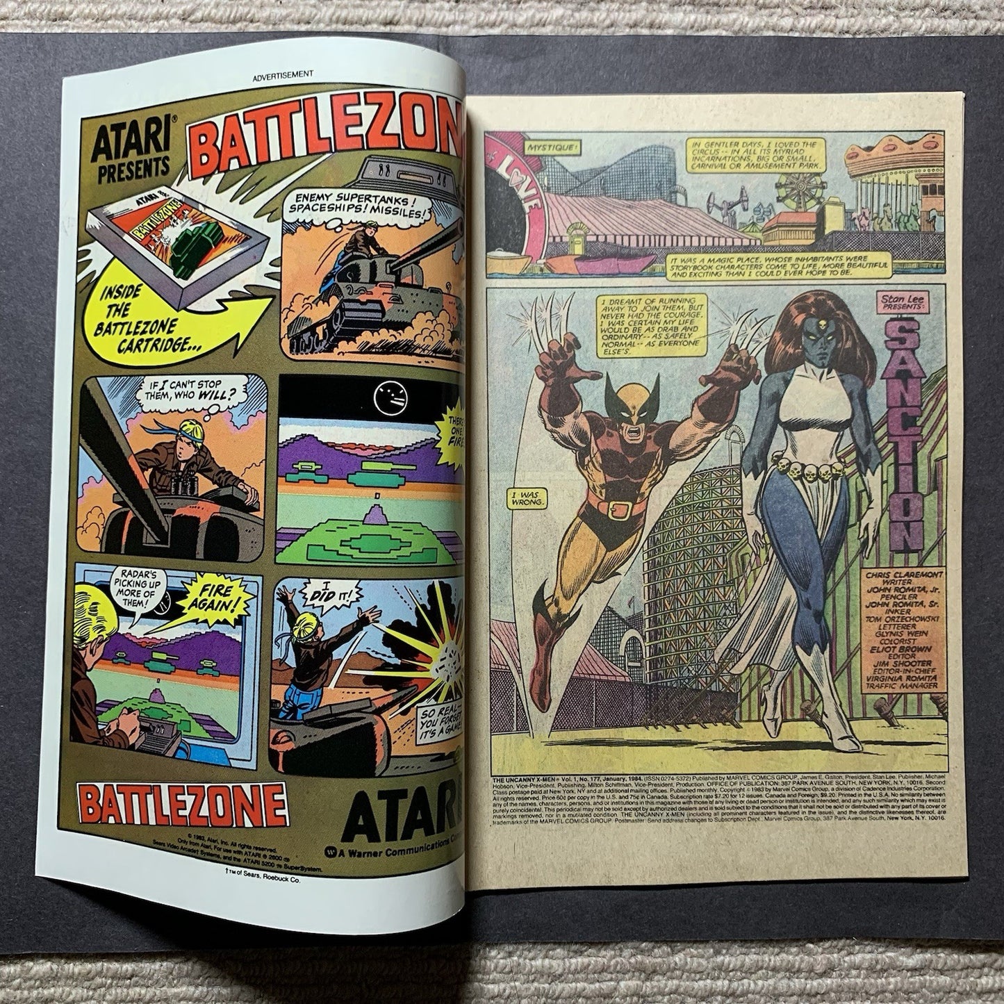 Uncanny x-men 177/ copper age marvel comics 1984