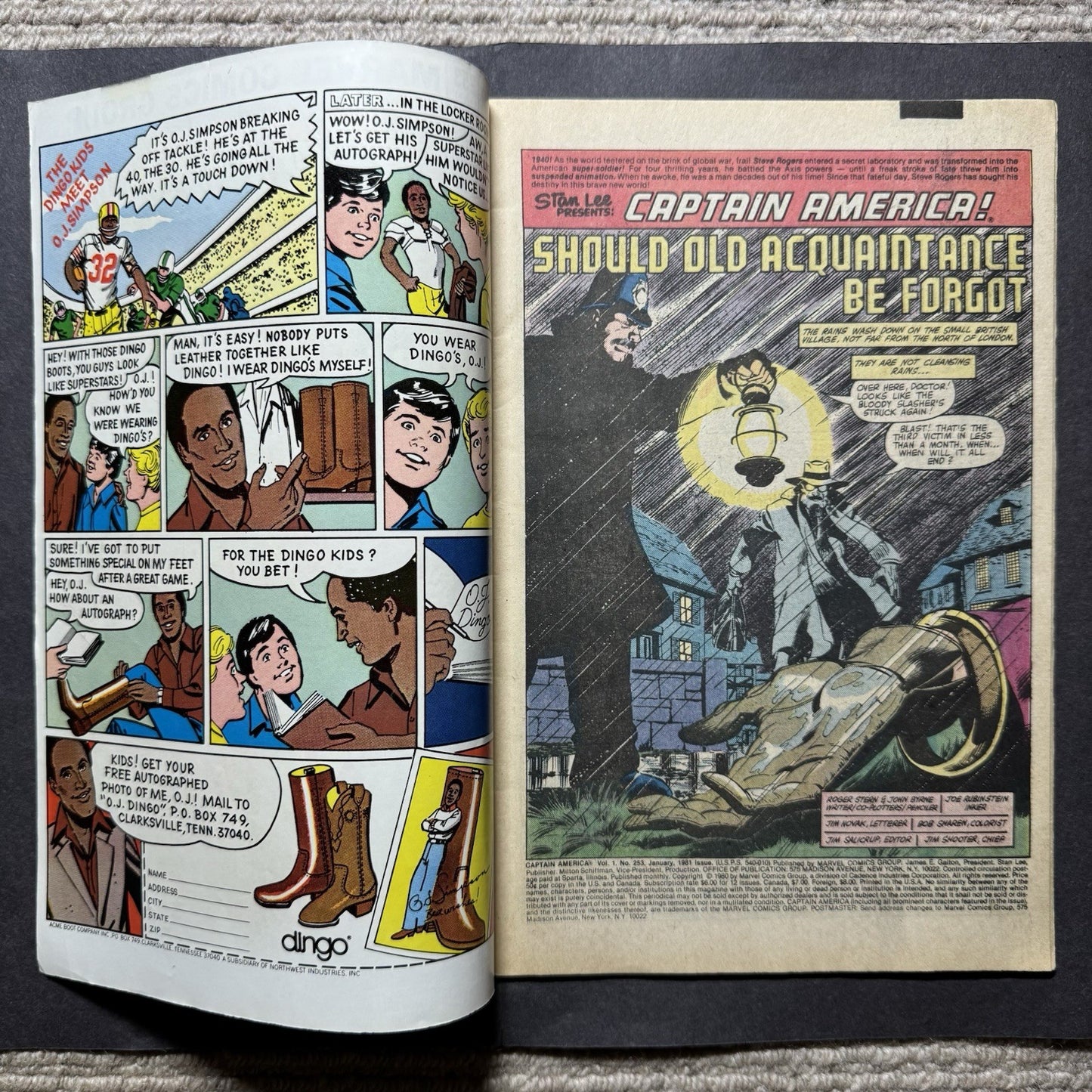 Captain America 253 - 1st app of Joseph Chapman - Bronze Age Marvel Comics 1981