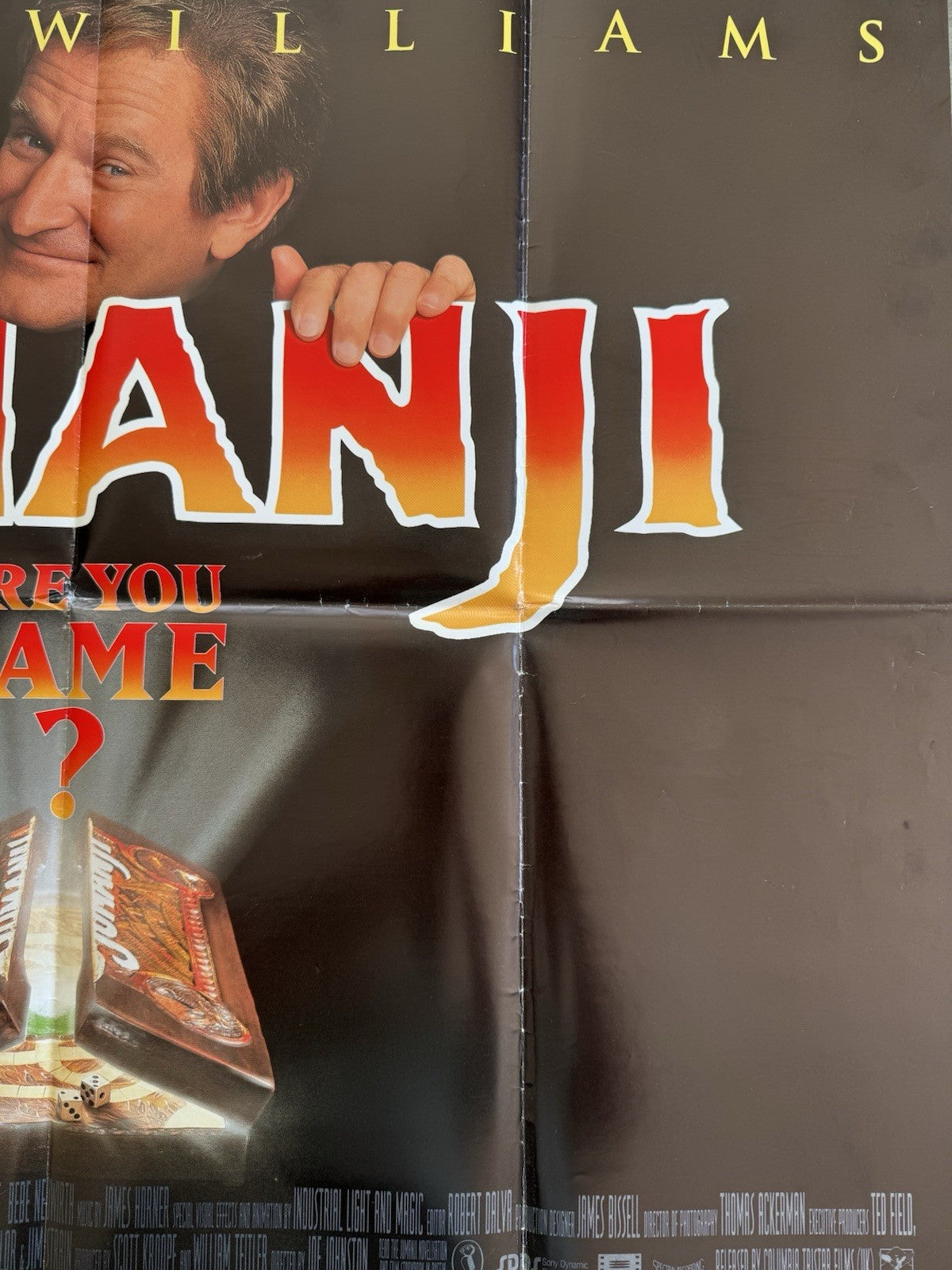 Jumanji 1995 Original UK Quad Poster – Folded – Vintage Cinema Poster