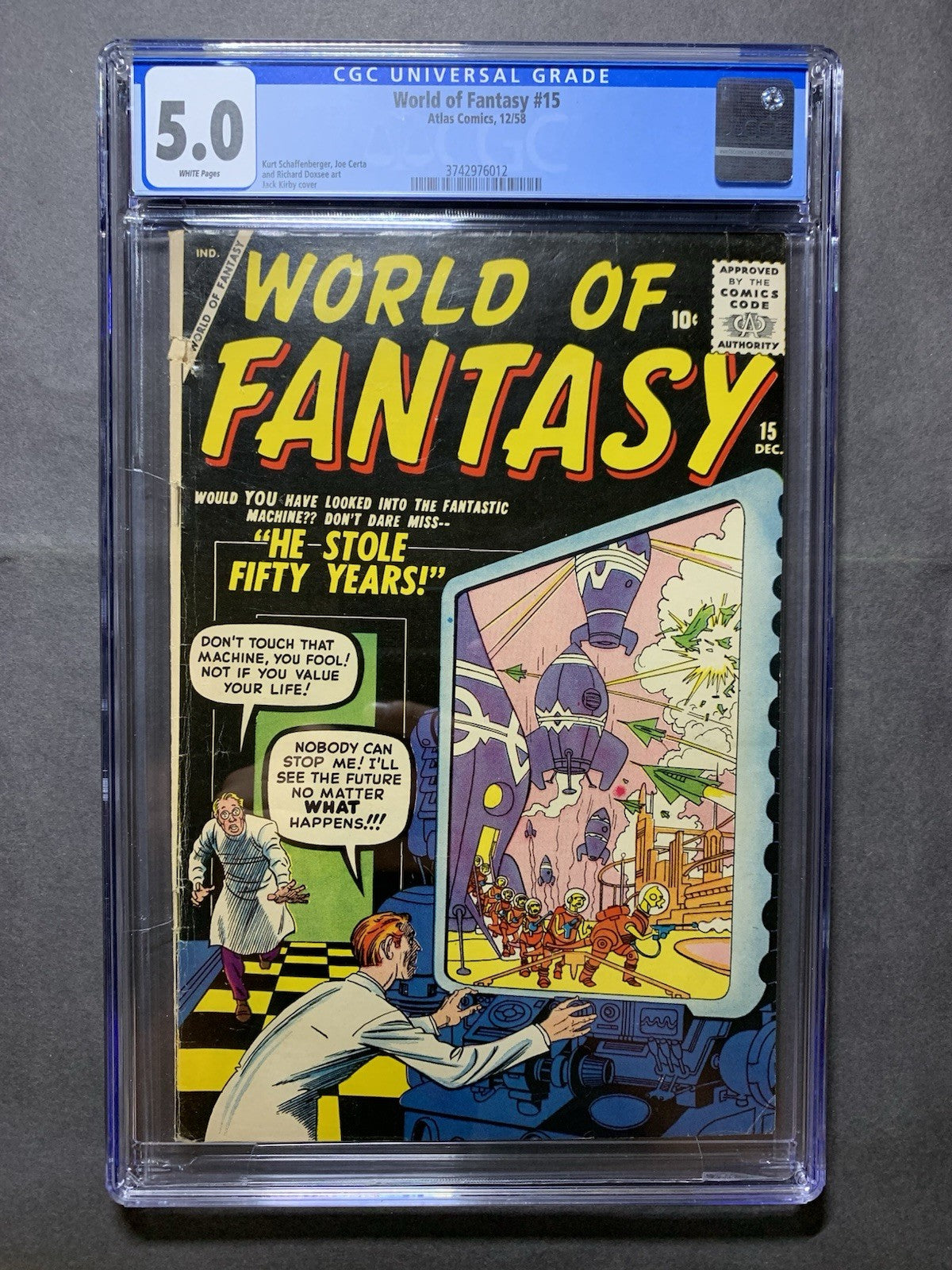 World of fantasy 15/ cgc graded 5.0/ golden age atlas (marvel) comics 1958