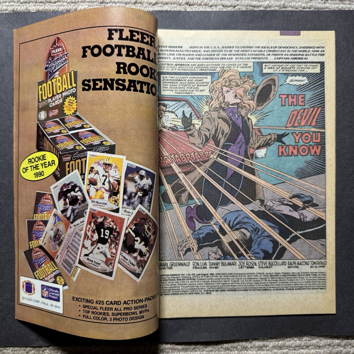 Captain America 375 - Controversial Issue - Copper Age Marvel Comics 1990