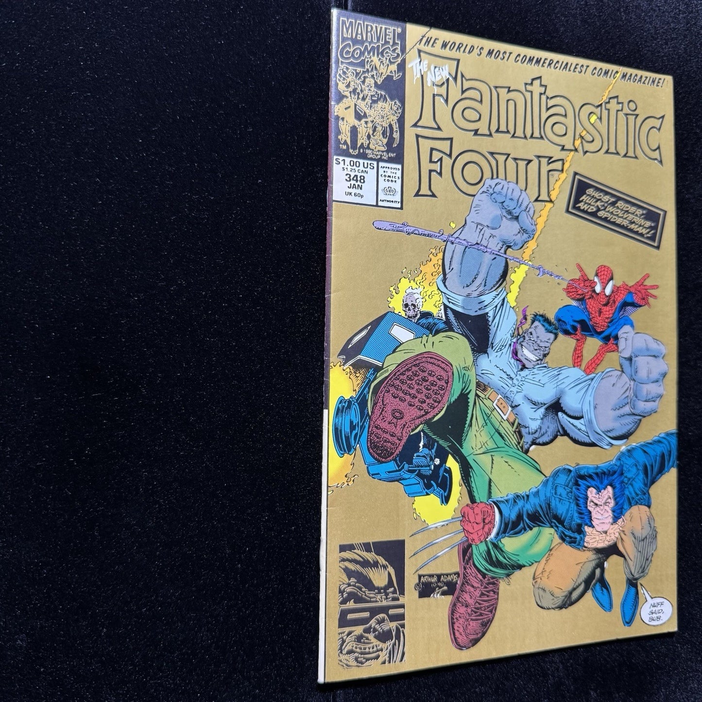 Fantastic Four 348 - 2nd Print Gold Cover - Copper Age Marvel Comics 1991