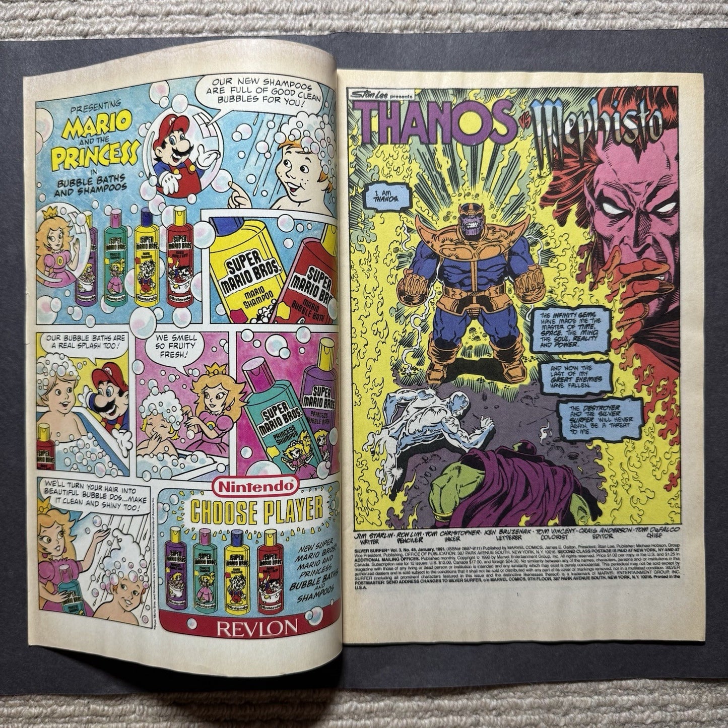 Silver Surfer 45 - Newsstand Edition - Copper Age Marvel Comics 1991