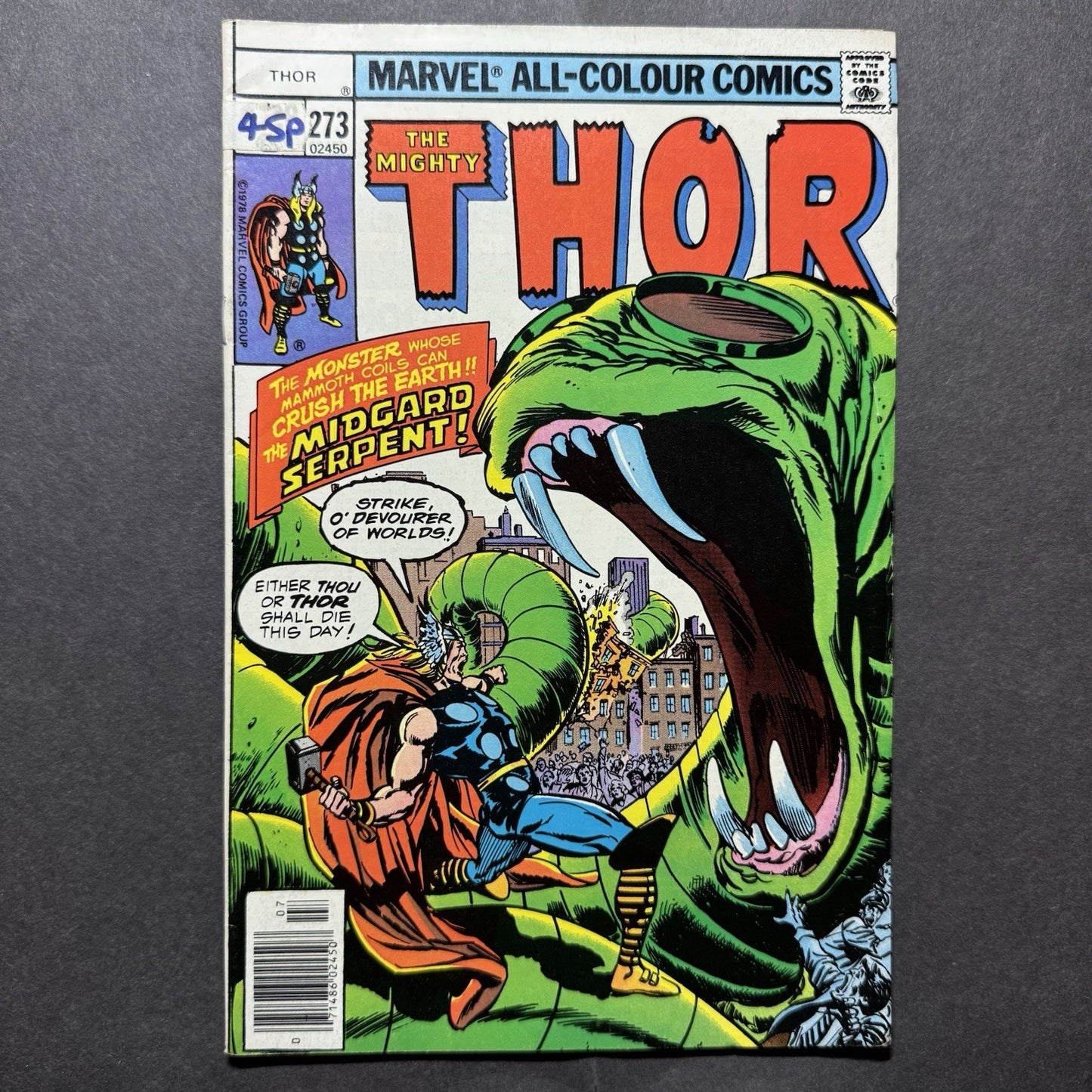 Thor 273 - 1st Appearance Of Roger Norvell- Bronze Age Marvel Comics 1978