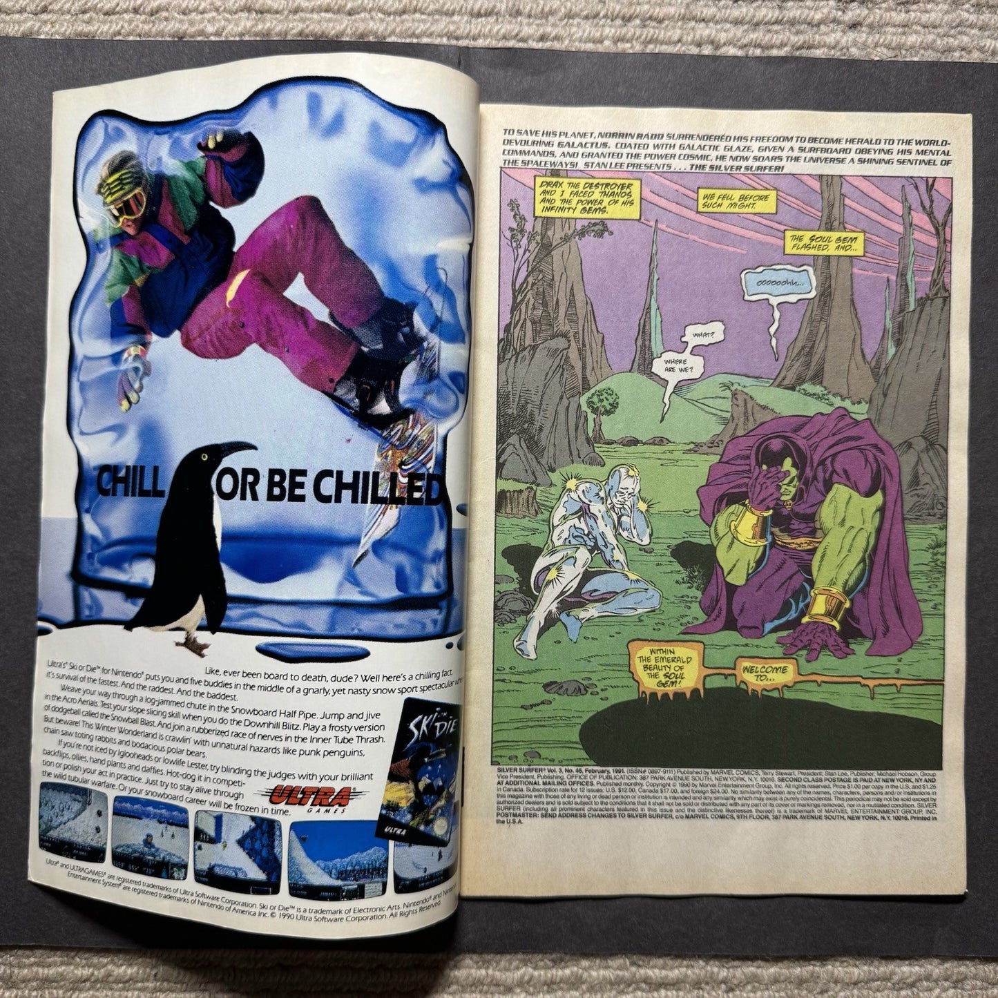 Silver Surfer 46 - Newsstand Edition - Copper Age Marvel Comics 1991