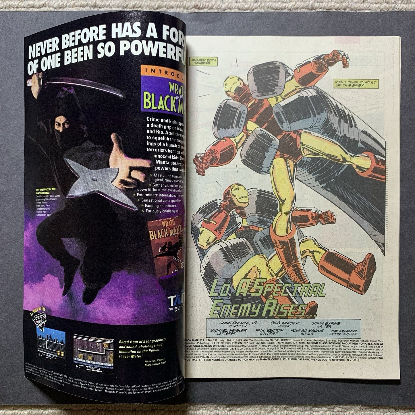 Iron Man 258/ copper age marvel comics 1990/ NM