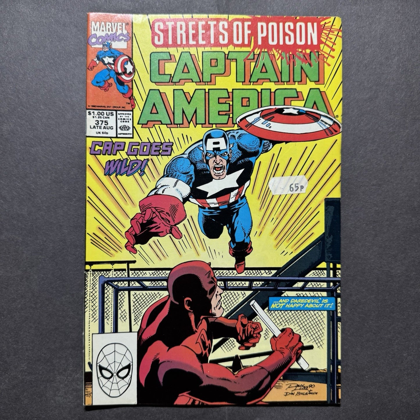 Captain America 375 - Controversial Issue - Copper Age Marvel Comics 1990