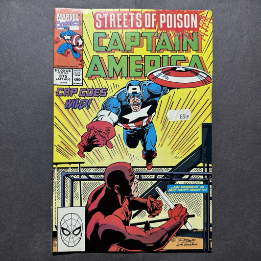 Captain America 375 - Controversial Issue - Copper Age Marvel Comics 1990