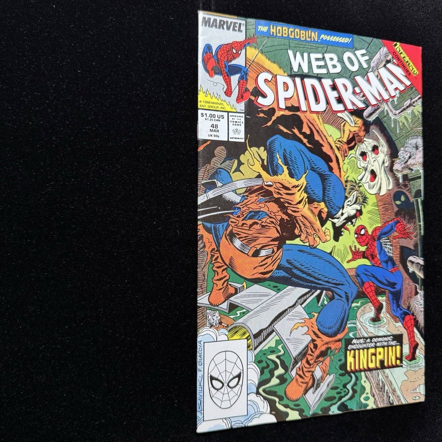 Web Of Spider-Man 48 - 1st App Of Demogoblin - Copper Age Marvel Comics 1989