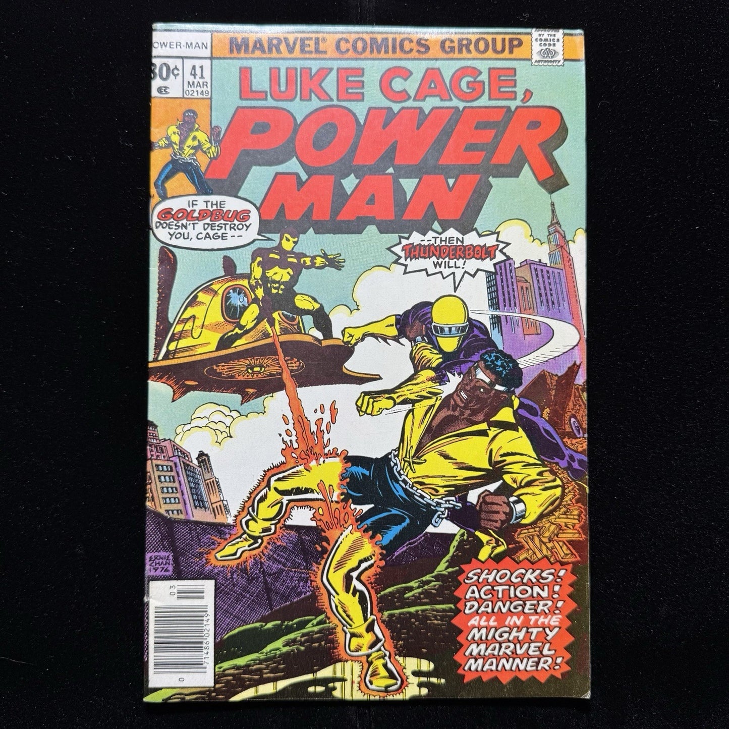 Like Cage Power Man 41 - 1st App Bill Carver & Goldbug - Bronze Age Marvel 1977