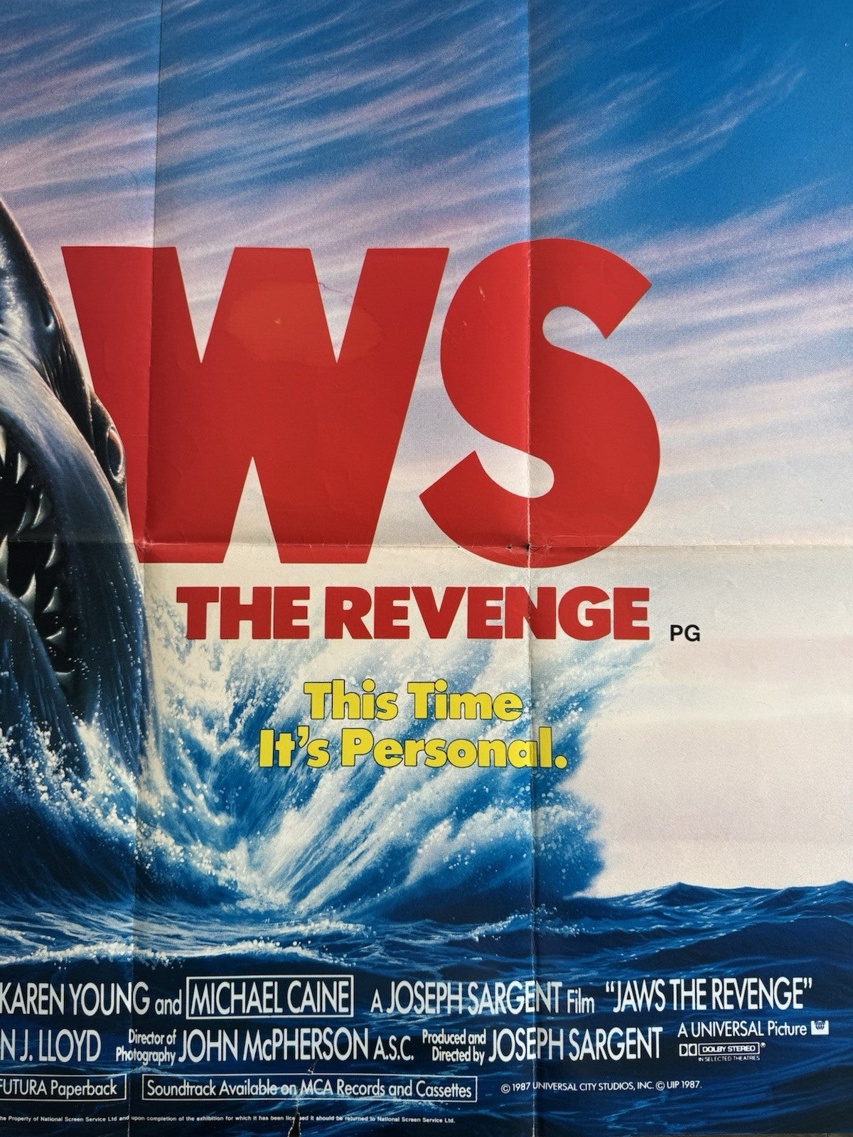 Jaws The Revenge (Jaws 4) 1987 - Original UK Quad Cinema Poster – Folded