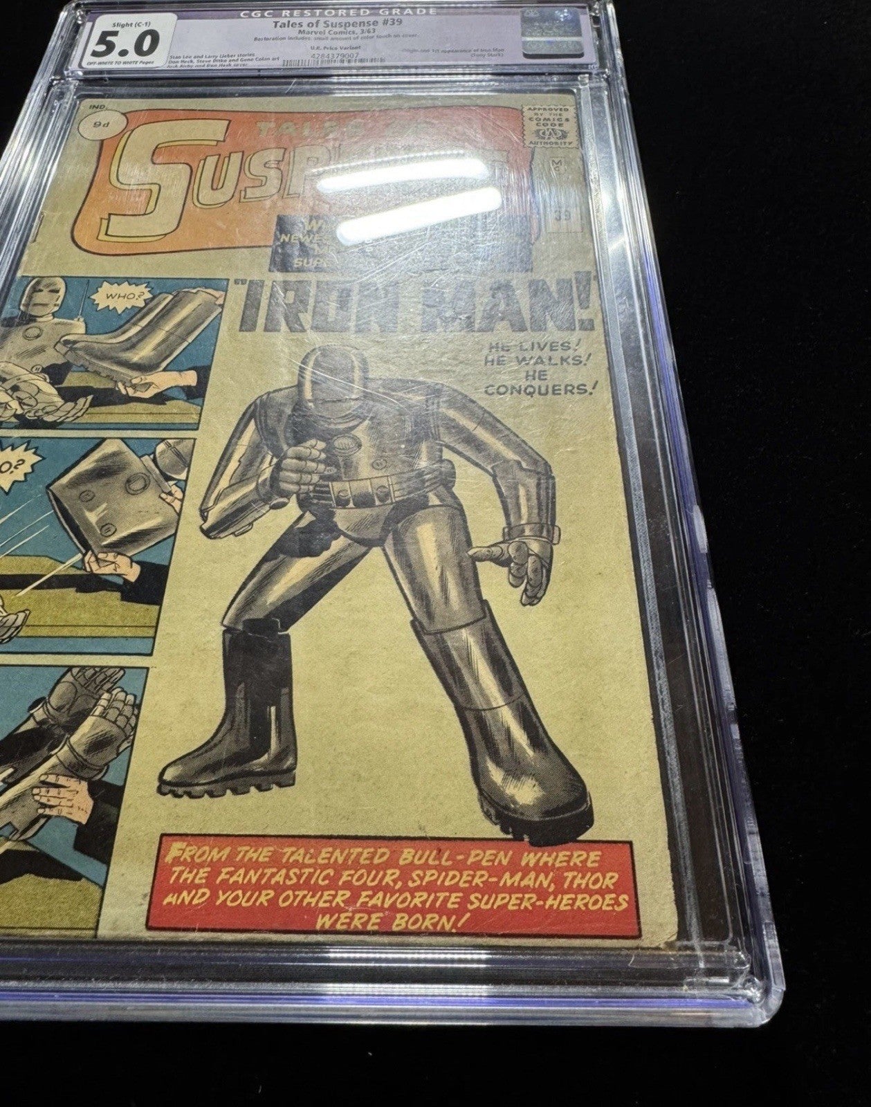 Tales Of Suspense 39/ CGC 5.0 Restored (purple Label)/ Marvel Comics 1963