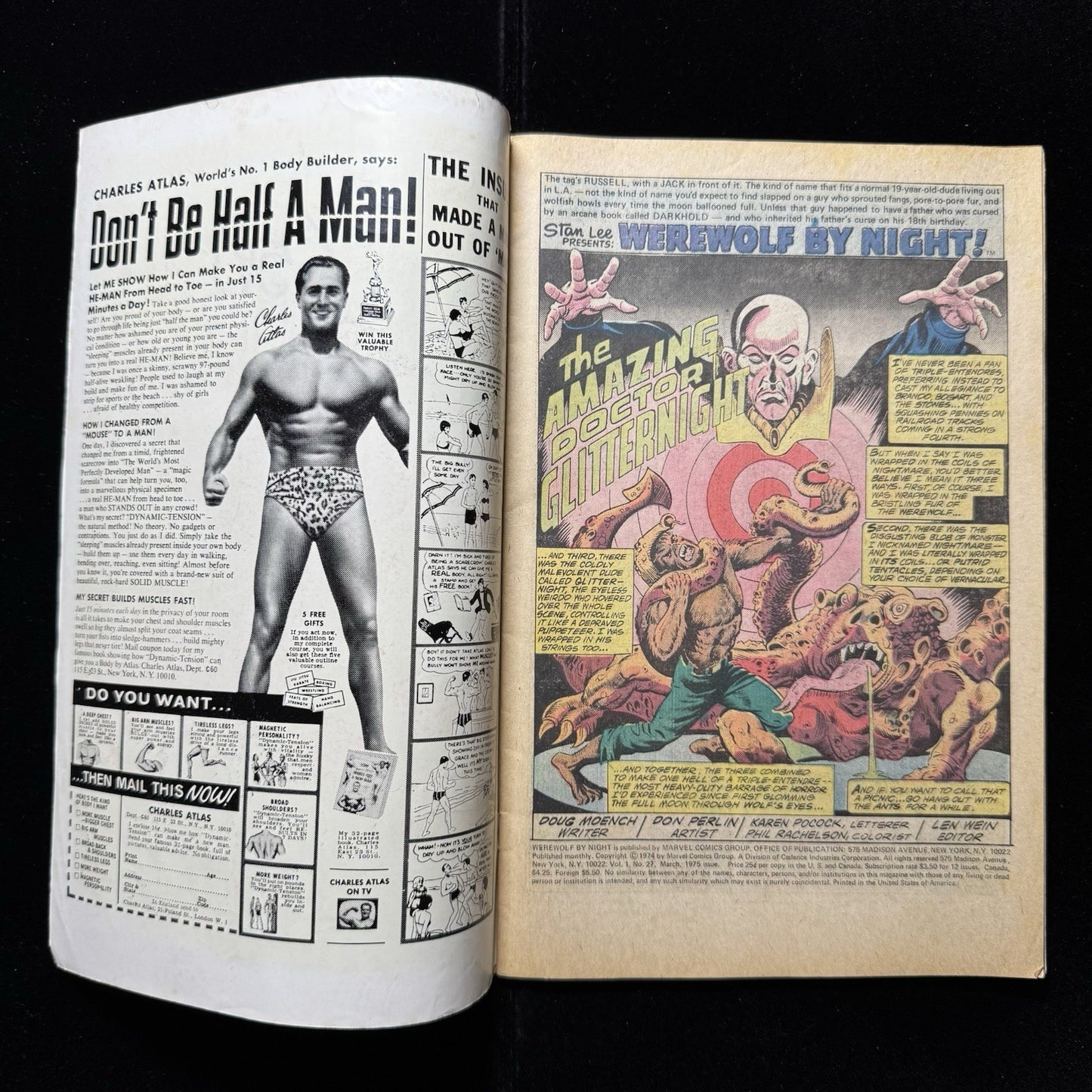 Werewolf By Night 27 - 1st App Dr Glitternight - Bronze Age Marvel Comics 1975