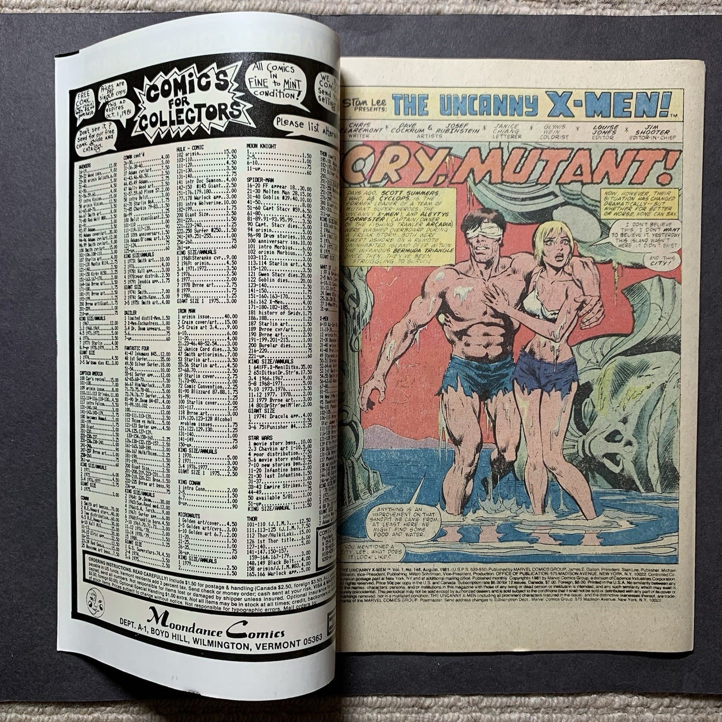Uncanny x-men 148/ Bronze Age Marvel Comics 1981