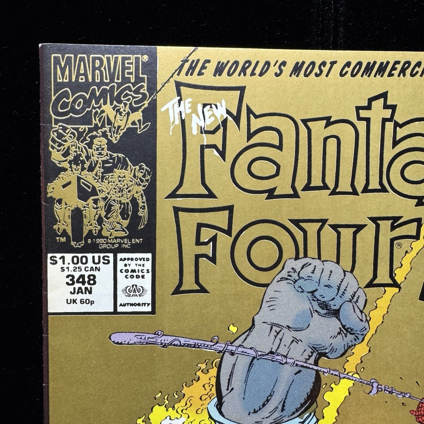Fantastic Four 348 - 2nd Print Gold Cover - Copper Age Marvel Comics 1991