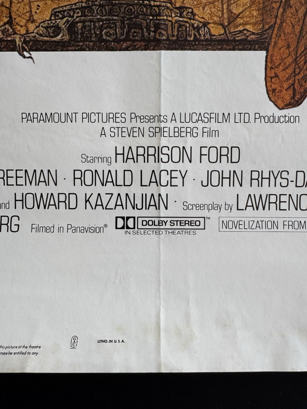 Raiders Of The Lost Ark 1981 Original US One Sheet Movie Poster Indiana Jones